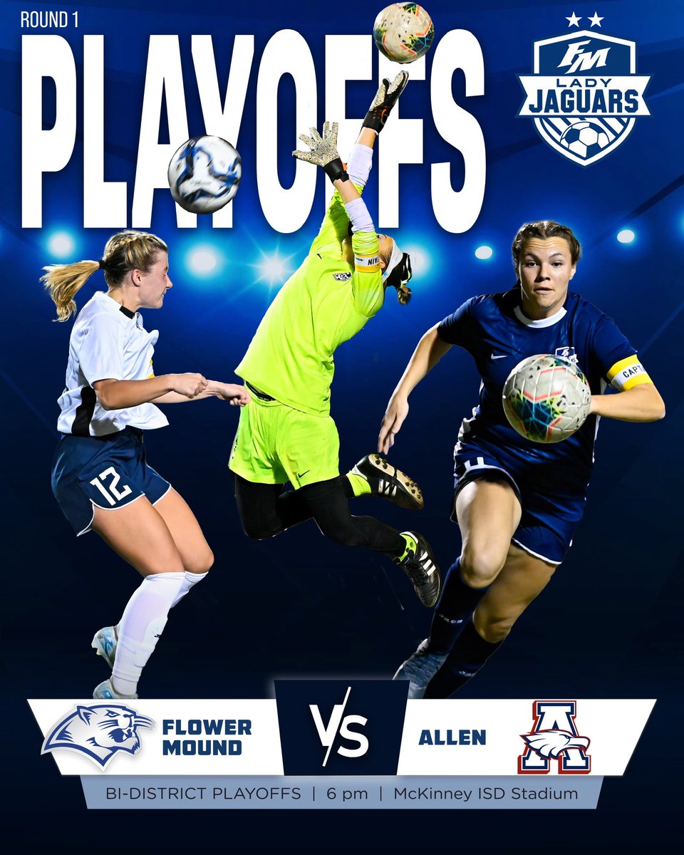 FMHS Lady Jags Soccer (@fmladyjagsoccer) on Twitter photo PLAYOFFS START TONIGHT!
The Lady Jags take on Allen in the Bi-District round of playoffs at McKinney ISD Stadium!
๐
 Friday, March 21
โฐ 6:00 PM
๐ McKinney ISD Stadium
Letโs pack the stands and cheer on the Lady Jags! 
LETโS GO JAGS!! PLAYOFFS START TONIGHT!
The Lady Jags take on Allen in the Bi-District round of playoffs at McKinney ISD Stadium!
๐
 Friday, March 21
โฐ 6:00 PM
๐ McKinney ISD Stadium
Letโs pack the stands and cheer on the Lady Jags! 
LETโS GO JAGS!!