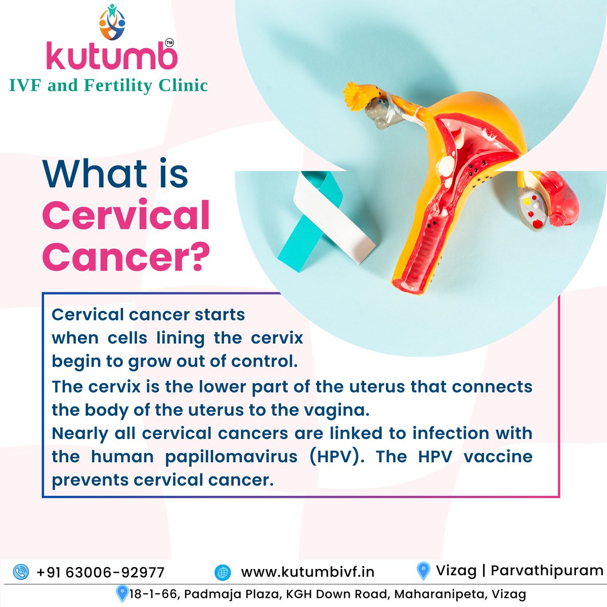 💜 What is Cervical Cancer? 💜

#CervicalCancerAwareness #HPVVaccine #WomensHealth #CancerPrevention #KutumbIVF #pregnancy #parenthood #ivf #ivfcost #testtubebaby #testtubebabycentre #ivftreatment #ivftreatmentprocess #ivfclinic #bestivfclinic #ivfcentre #ivfhospital #vizag