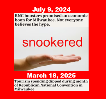 bennel62's tweet image. #Plainandsimple #Milwaukee got #snookered by RNC boosters paulsnewsline.blogspot.com/2025/03/plain-…