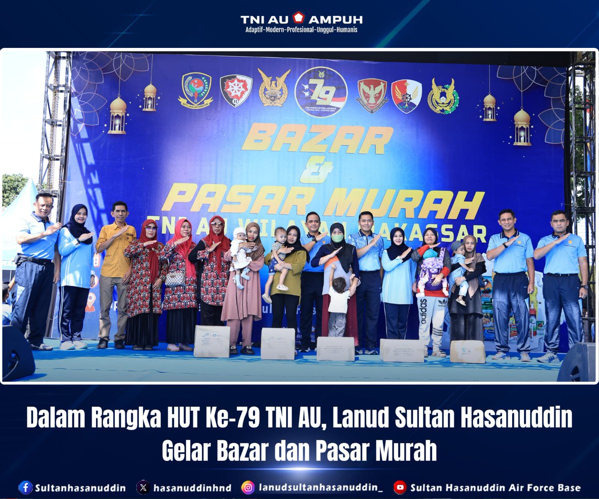 hasanuddinhnd's tweet photo. Dalam Rangka HUT Ke-79 TNI AU, Lanud Sultan Hasanuddin Gelar Bazar dan Pasar Murah https://t.co/FlFPkquQBR