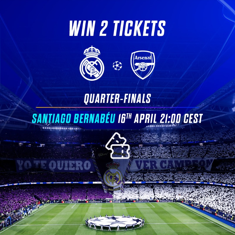 realmadrid's tweet photo. Enjoy the UCL Quarter-finals at the Santiago Bernabéu Stadium