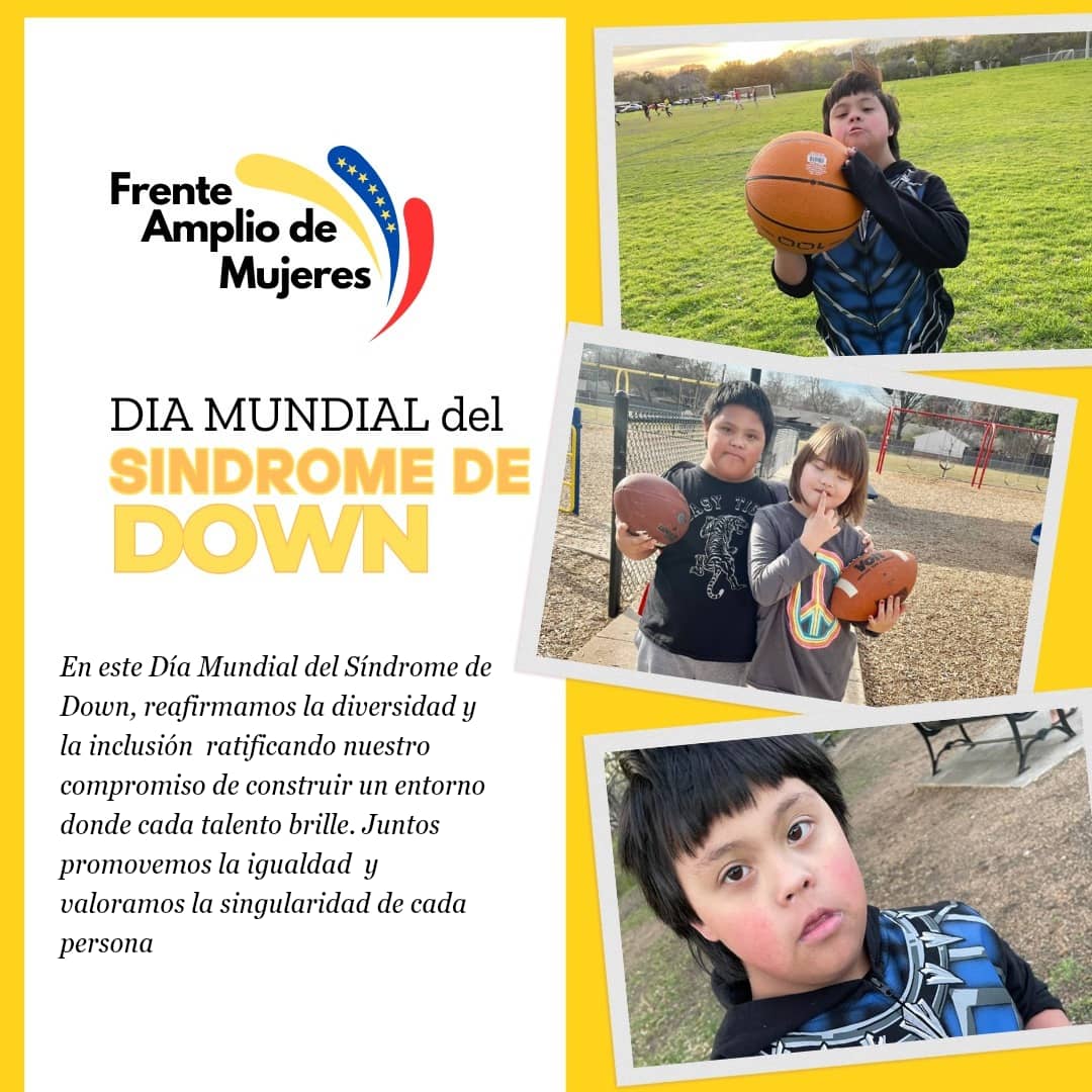 El Frente Amplio de Mujeres en el Dia Mundial de las Personas con Sindrome de Down, ratifica el llamado a la tolerancia, la comprension y sensibilizarnos ante a todos aquellos que han nacido con esta condicion. 
Respetemos  las diferencias!

#DiadelSindromedeDown