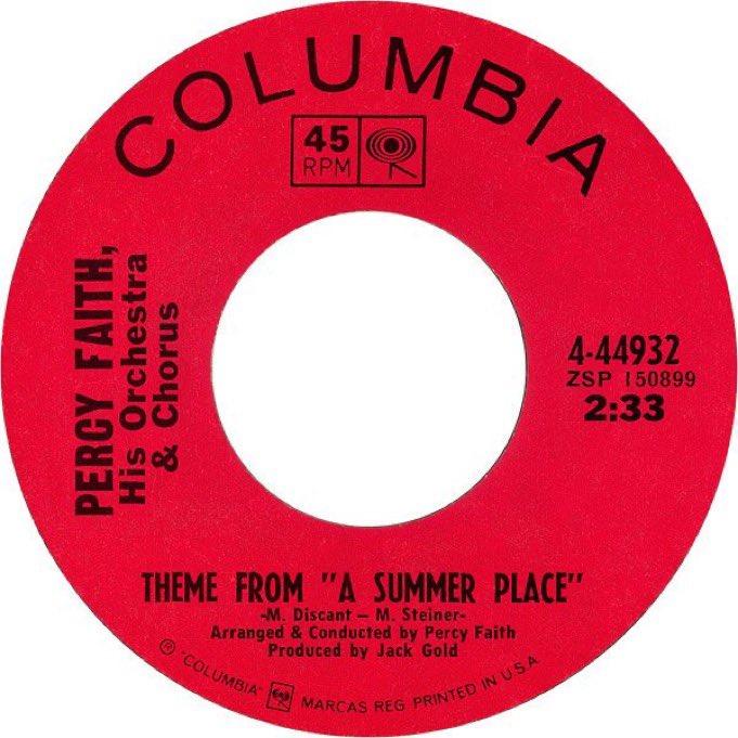 espofootball's tweet image. Mar21,1960 #PercyFaith is still at #1 on the billboard Hot100 Singles Chart with The Theme From "A Summer Place" for the 5th week of a 9wk run at #1