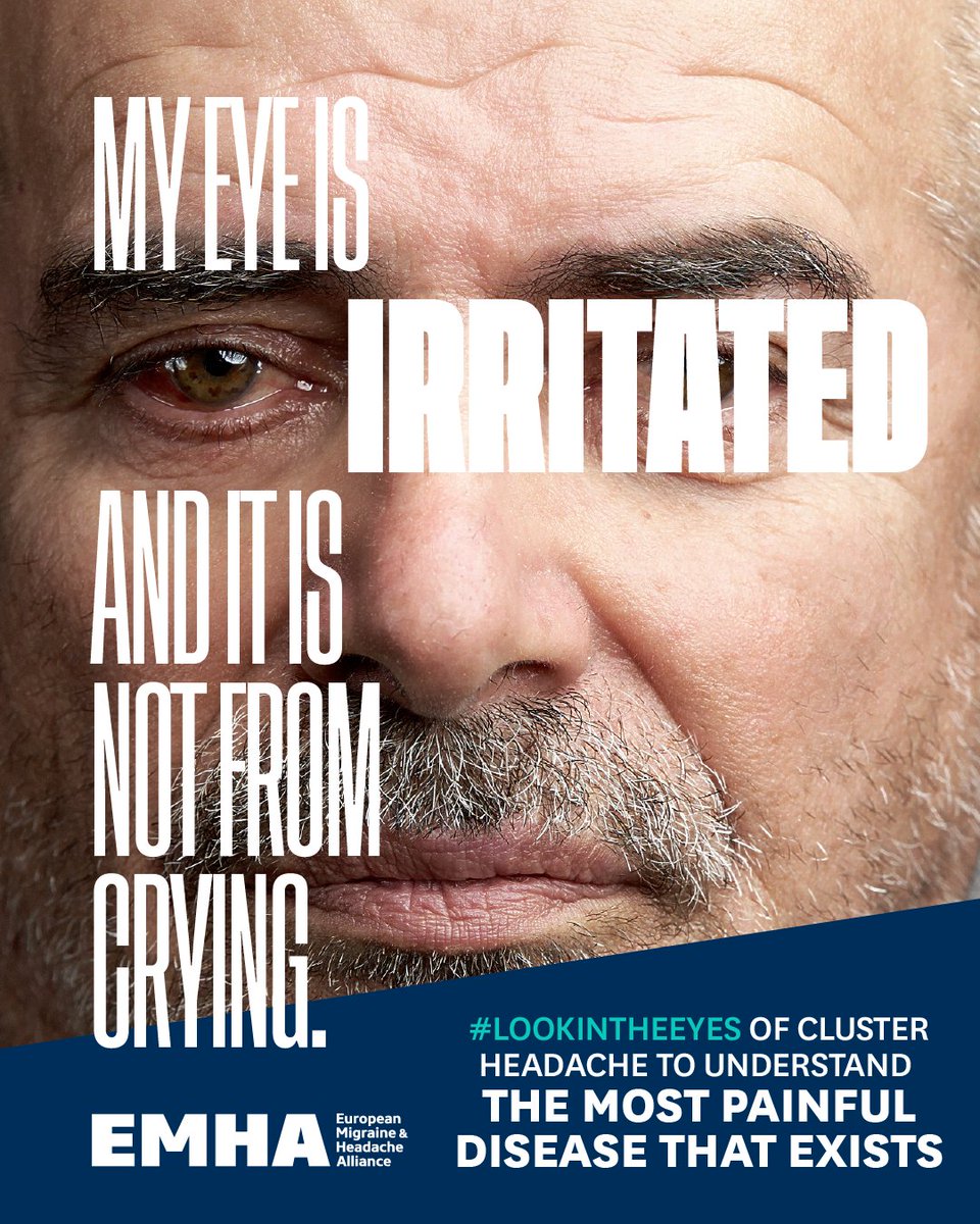 Having an irritated eye is a symptom of cluster headache. The more we understand about it, the more awareness we can raise towards this painful disease #ClusterHeadache