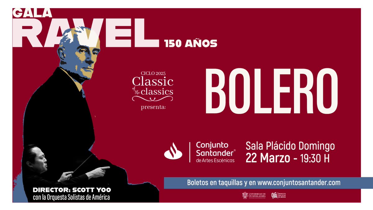 cafecitoradio's tweet photo. Conmemoramos 150 años del natalicio del destacado compositor francés Maurice Ravel con un concierto de lujo.
Tengo 1 PASE DOBLE para este sábado cortesía de @ConjSantander   y @JaliscoRadio  ¿Te animas a COMPARTIR para participar?
Ya al aire #ElCafecito #elcafecitoporlamañana.
☕ https://t.co/aJHhbXnuxk