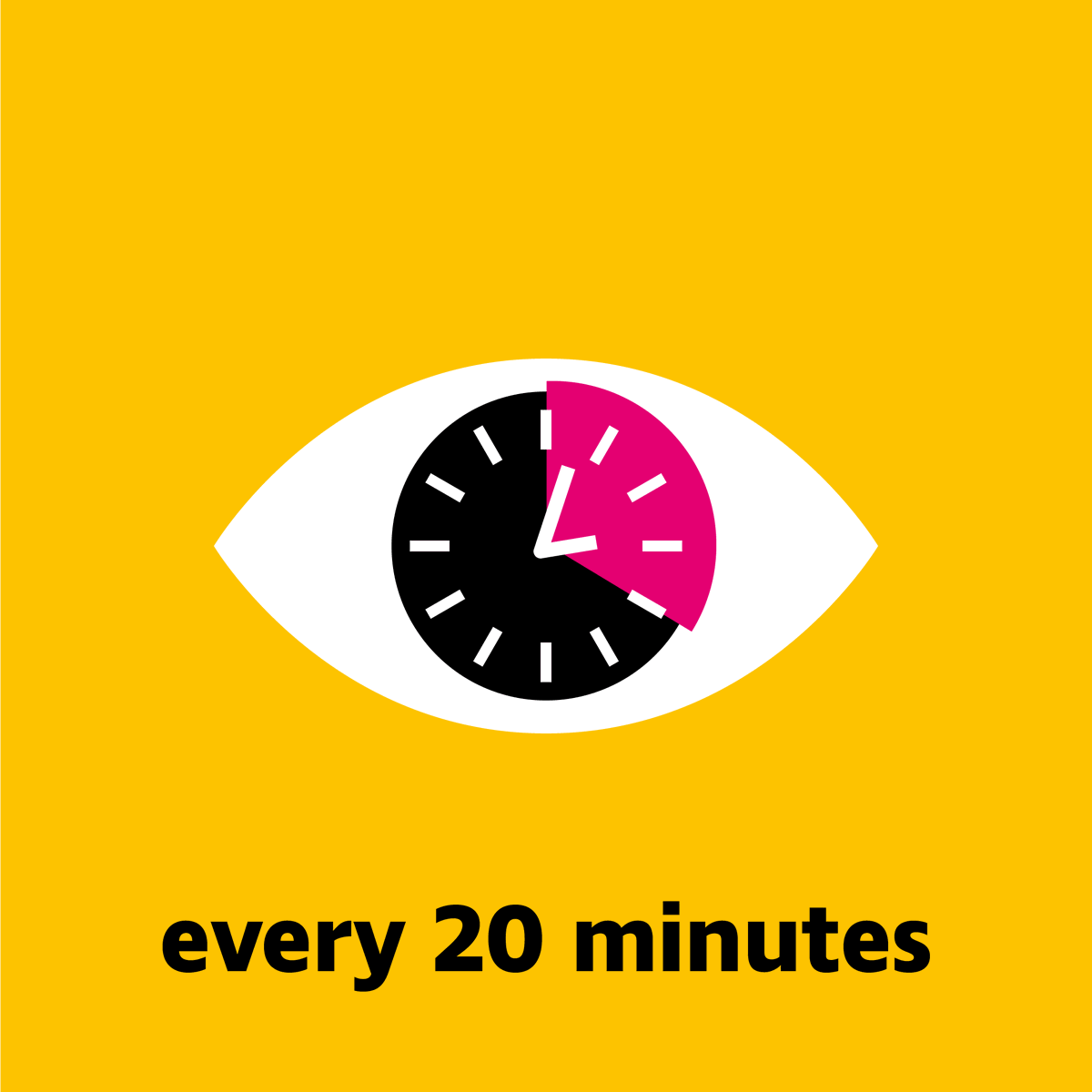 RNIB's tweet image. Give it a rest! 

Staring at a screen too long can make your eyes tired and give you eye strain. Use the 20, 20, 20 rule: every 20 minutes, look at something at least 20 feet away for 20 seconds. 

Your eyes will thank you! #WorldOptometryWeek