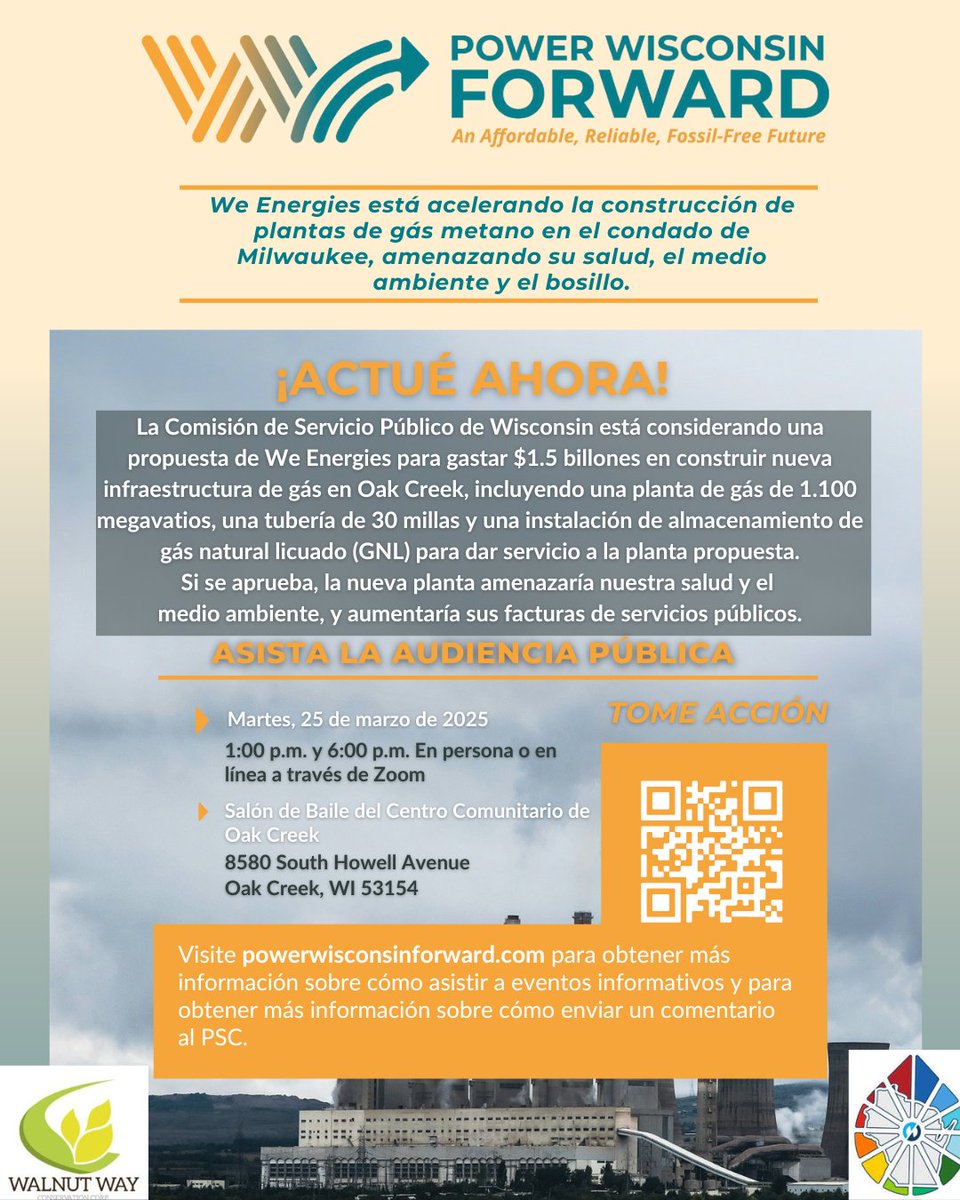 walnut_way's tweet photo. Be part of the conversation! Join us on March 25th at the Oak Creek Community Center to discuss the future of energy in our communities. Learn more about Walnut Way's work in promoting sustainable, community-driven solutions. #SustainableEnergy #MakeYourVoiceHeard https://t.co/xS26KkYZnF