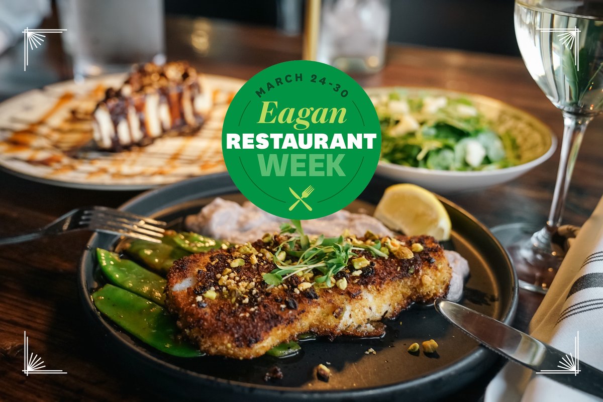EAGAN RESTAURANT WEEK IS BACK! March 24-30 
3-course menu
+ Baby Arugula Salad
+ Pistachio-Crusted Chilean Seabass 
+ Turtle Cheesecake Funk

3 Course Menu $42 / Add Victorio’s Wine Pairing $18
This menu is only available for one week.

Reservations: exploretock.com/kitchenandrail…