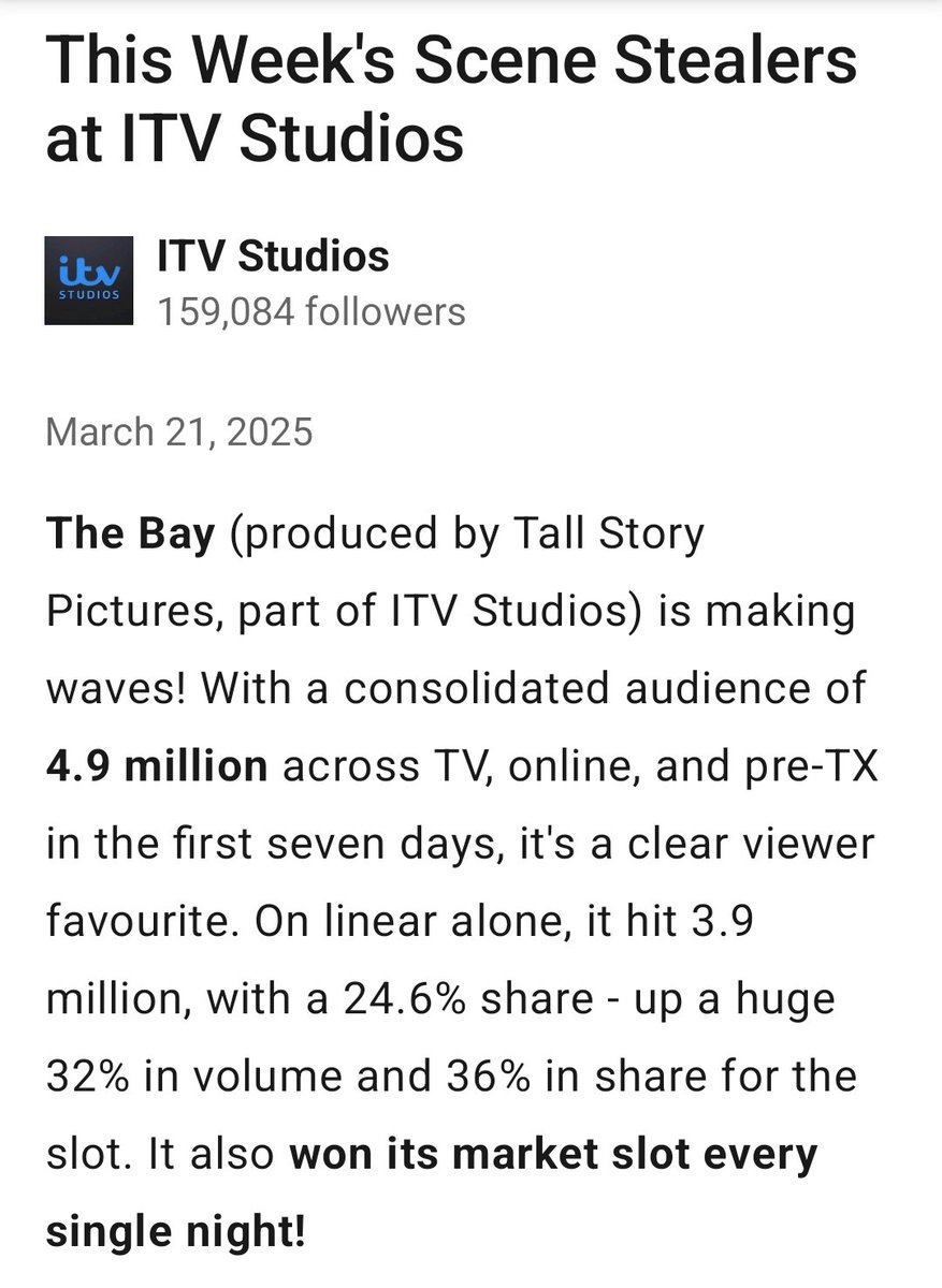 The numbers dont lie. Congratulations to <a href="/daraghcarville/">Daragh Carville</a>, all at Tall Story Pictures and the fabulous cast. #TheBay