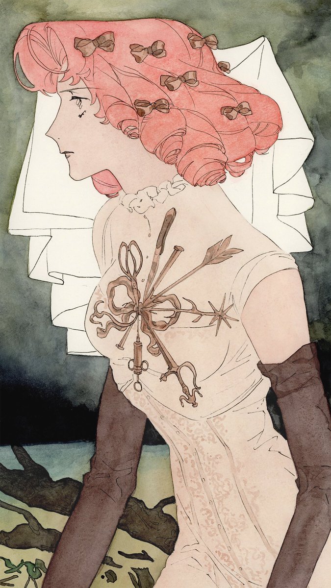 画用紙、透明水彩
H390×W220mm