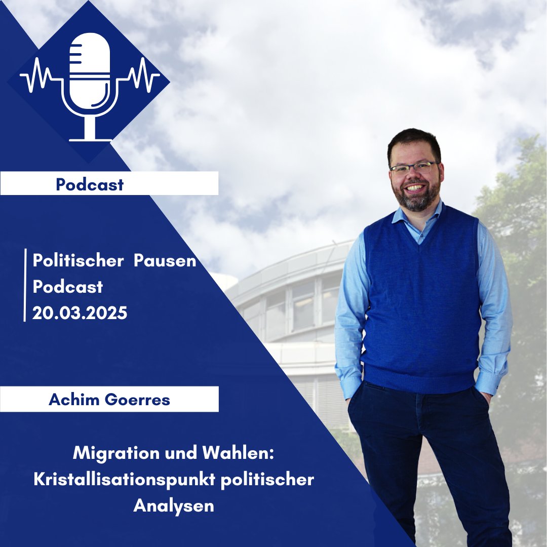🎙️☀️Podcast-Tipp zum Start ins Wochenende!  Achim Goerres war zu Gast im Politischen Pausen Podcast von Julia Schwanholz und der NRW School of Governance! Thematisch ging es um das politische Verhalten von MigrantInnen. Hier geht's direkt zur Folge: open.spotify.com/episode/3zmW8v…