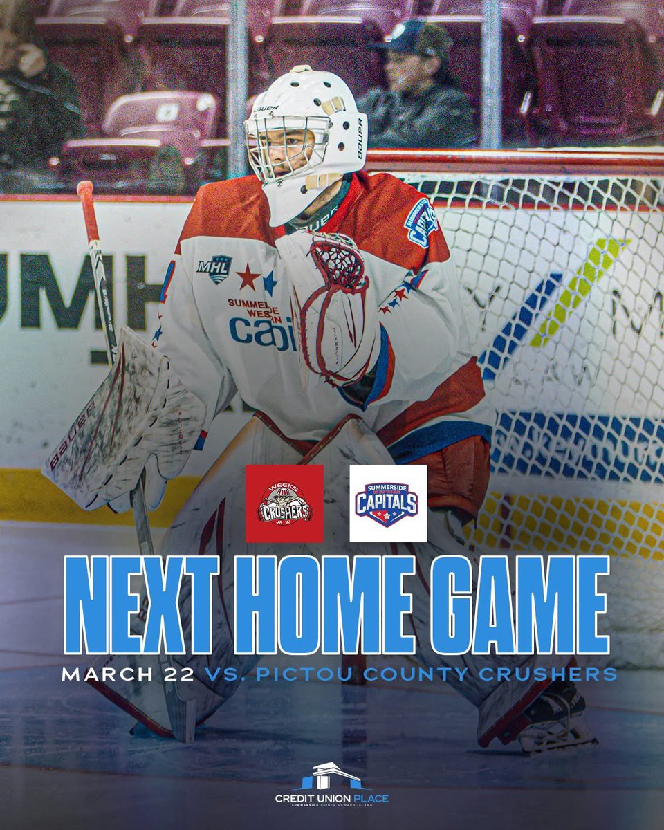 Credit Union Place (@cupevents) on Twitter photo NEXT PLAYOFF HOME GAME: March 22, 7:30 PM
BUY TIX 🎟: bit.ly/CUP-ticketmast…
#ItAllHappensHere | <a href="/SsideCapitals/">Summerside Capitals</a> NEXT PLAYOFF HOME GAME: March 22, 7:30 PM
BUY TIX 🎟: bit.ly/CUP-ticketmast…
#ItAllHappensHere | <a href="/SsideCapitals/">Summerside Capitals</a>
