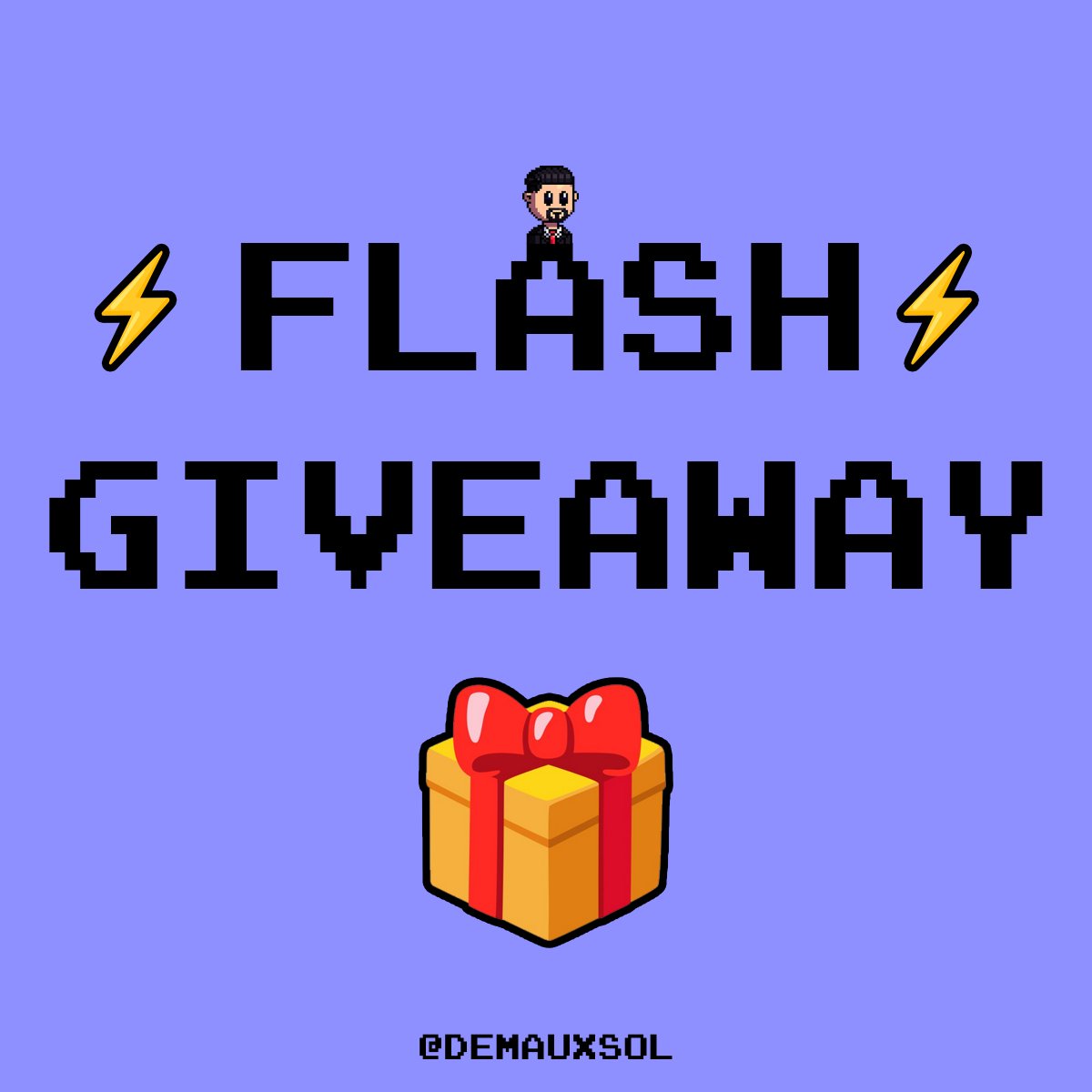 ⚡️ FLASH GIVEAWAY (24h) ⚡️

🎁 Prize: 100$ in $SOL

Follow me, RT, like &amp; drop your $SOL addy.

Check your $SOL addy if you won in 24h.