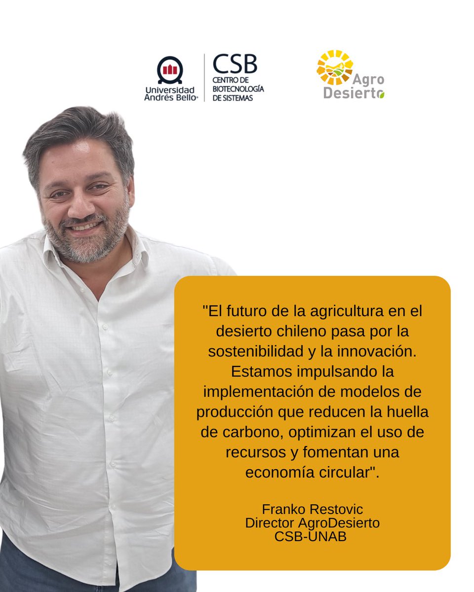CSB_UNAB's tweet photo. 💧🌵¡La agricultura del desierto está evolucionando! AgroDesierto es un proyecto AL-INVEST Verde financiado por la Unión Europea para impulsar un modelo agrícola más sustentable y resiliente en el norte de Chile.
#AgroDesierto #SomosUNAB #AgriculturaDelDesierto #ALINVEST https://t.co/JHUuqHRxLQ