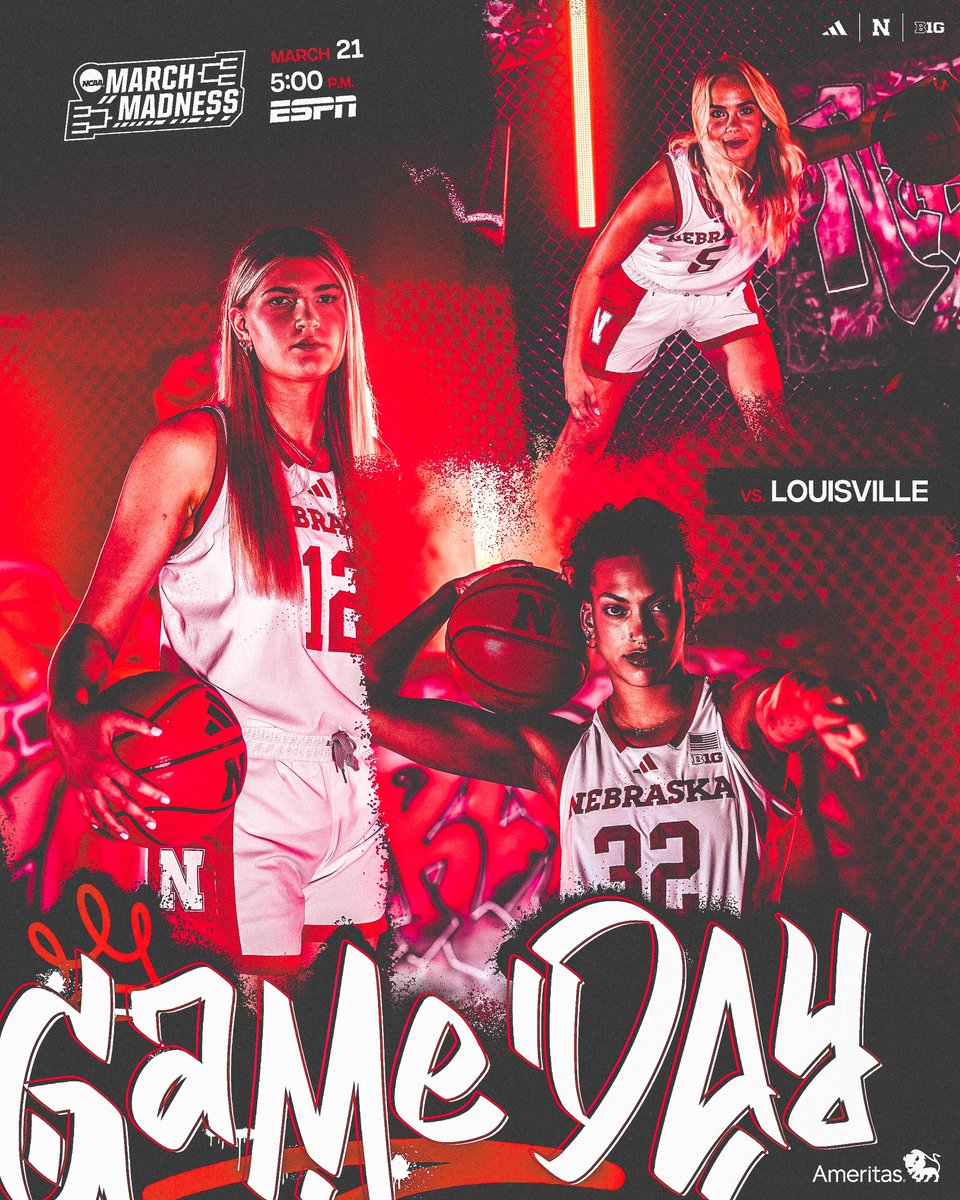 round☝️

🆚: Louisville 
📍: Fort Worth
⏰: 5:00 p.m. CT
📺: ESPN
📻: <a href="/HuskersRadio/">Huskers Radio Network</a>