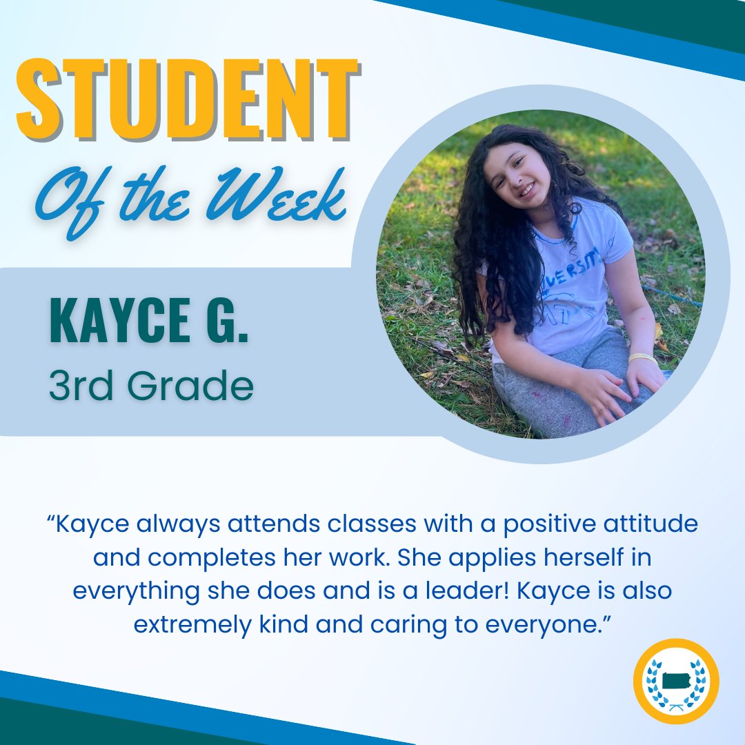 Congratulations to our Students of the Week - Tyler P. (10th Grade), Nathan P. (8th Grade), and Kayce G. (3rd Grade)!🏆 Keep up the great work!🎉