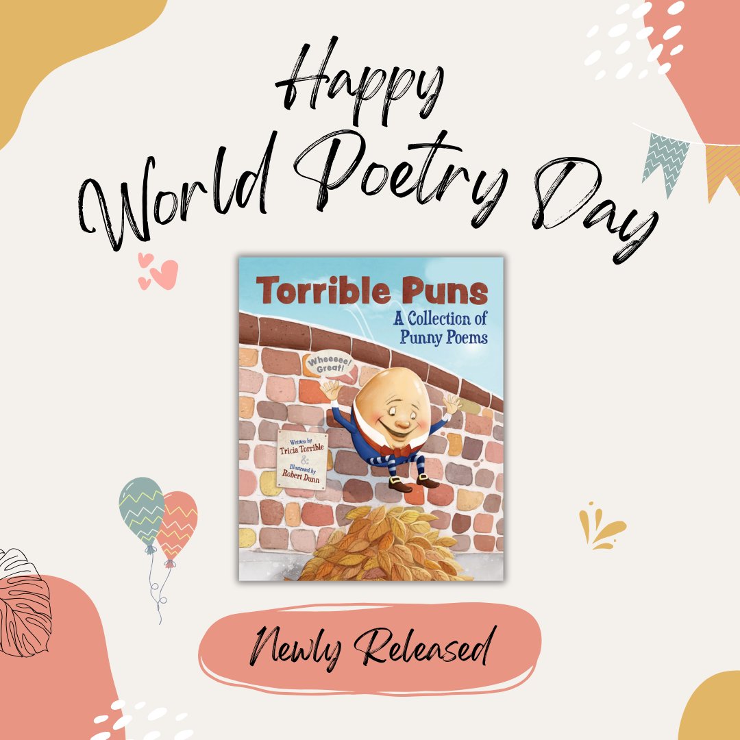 Happy World Poetry Day!  

#TorriblePuns #poetry #puns #WorldPoetryDay2025 #WorldPoetryDay #librarian #writingcommunity #picturebook #humor #jokes #childrenspoetry <a href="/GnomeRoadPub/">Gnome Road Publishing</a> <a href="/PB_Buds/">PB_Buds</a>