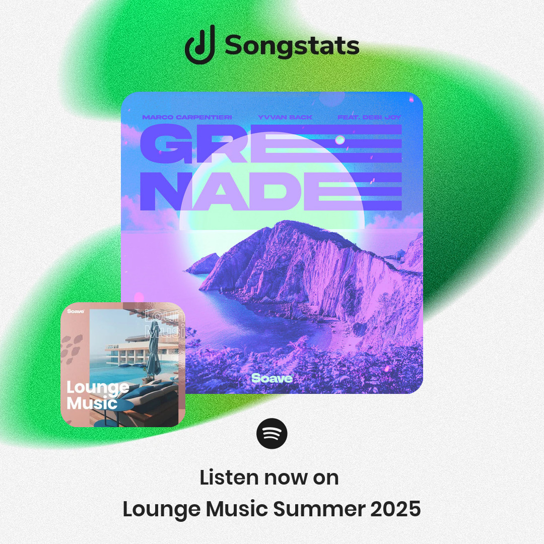 Songstats (@songstatsapp) on Twitter photo <a href="/MarcoCarpentier/">MARCO CARPENTIERI</a> Boom! Your track "Grenade" was added to 'Lounge Music 🍹Summer 2025' with over 1.12M Followers on Spotify! Check out the full stats on Songstats. <a href="/MarcoCarpentier/">MARCO CARPENTIERI</a> Boom! Your track "Grenade" was added to 'Lounge Music 🍹Summer 2025' with over 1.12M Followers on Spotify! Check out the full stats on Songstats.