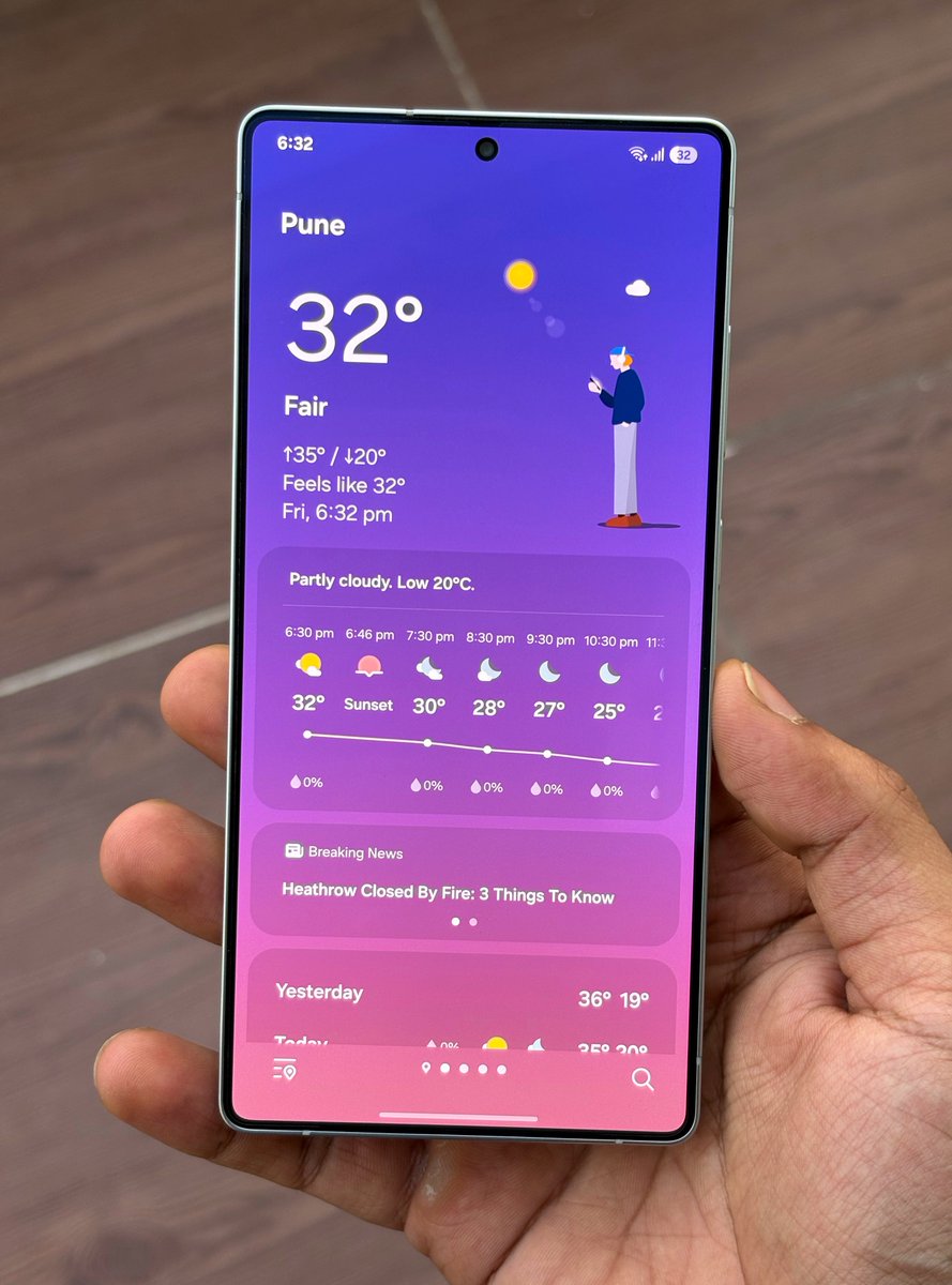 ShishirShelke1's tweet photo. Samsung's weather app is beautiful https://t.co/w2dvzmxtv9