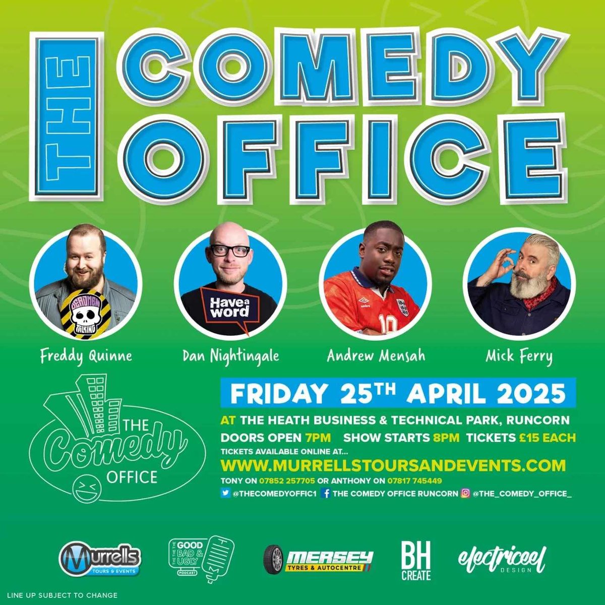 THE COMEDY OFFICE (@thecomedyoffic1) on Twitter photo Fri 25th April We Are Back With A Absolute Rasper Of A Line-up <a href="/FreddyQuinne/">Freddy Quinne</a> <a href="/DanHasAPodcast/">Dan Nightingale</a> <a href="/andrewmensah__/">A.Mensah</a> <a href="/MickFerry/">Mick Ferry</a>
Tkts Here β¬οΈβ¬οΈβ¬οΈβ¬οΈβ¬οΈβ¬οΈβ¬οΈβ¬οΈβ¬οΈ murrellstoursandevents.com Fri 25th April We Are Back With A Absolute Rasper Of A Line-up <a href="/FreddyQuinne/">Freddy Quinne</a> <a href="/DanHasAPodcast/">Dan Nightingale</a> <a href="/andrewmensah__/">A.Mensah</a> <a href="/MickFerry/">Mick Ferry</a>
Tkts Here β¬οΈβ¬οΈβ¬οΈβ¬οΈβ¬οΈβ¬οΈβ¬οΈβ¬οΈβ¬οΈ murrellstoursandevents.com