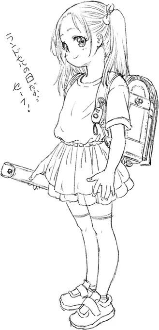 今日が「ランドセルの日」と聞いたのでザックリとラクガキ 