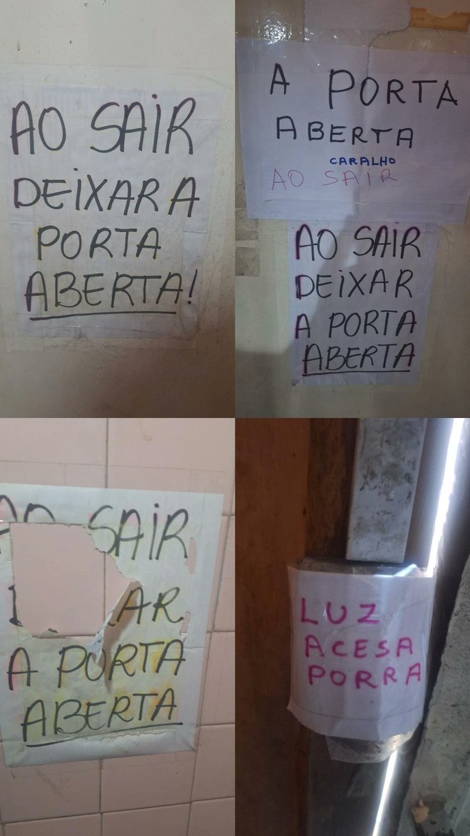 Não entendi exatamente o que os avisos no banheiro desse bar queriam de mim (por via das dúvidas fechei a porta)