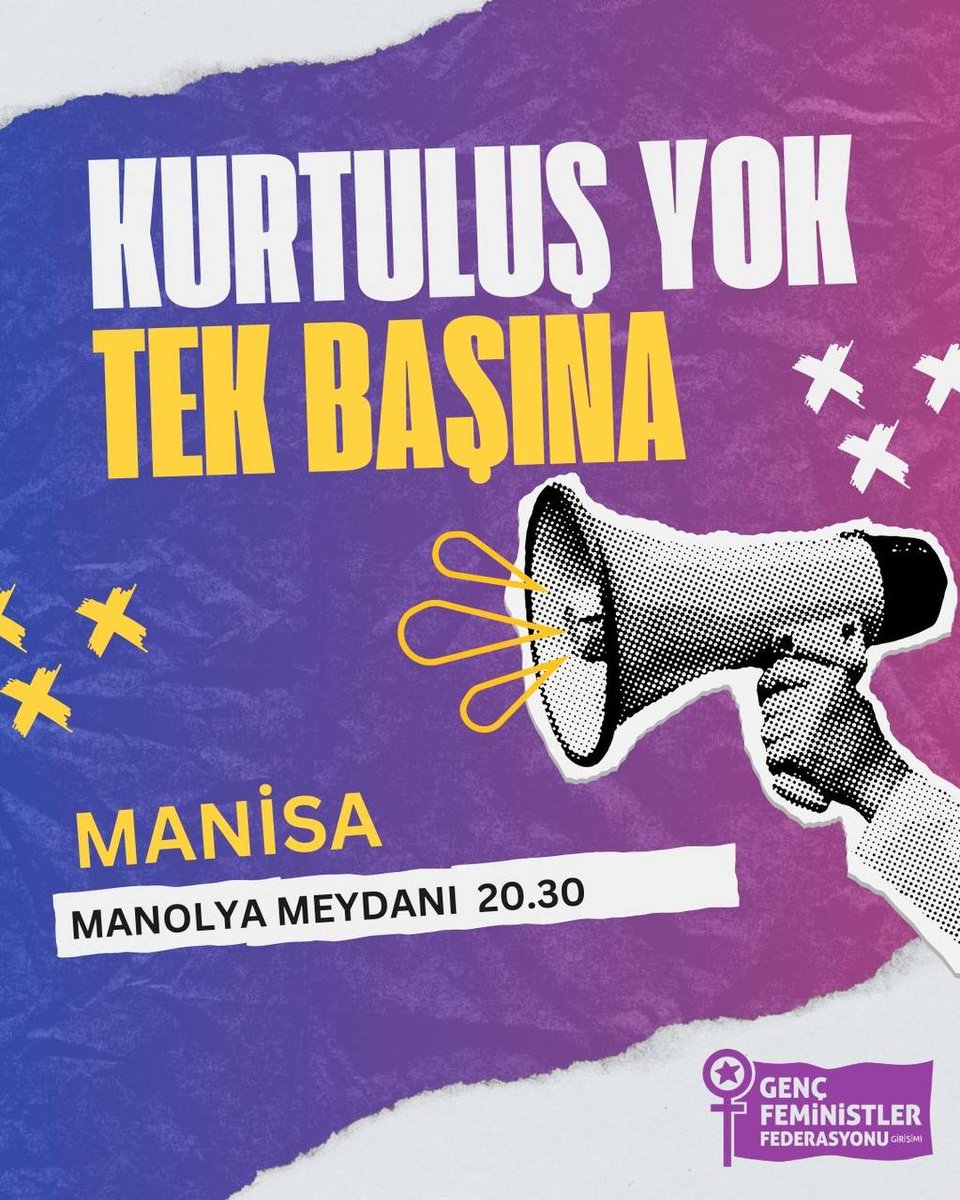 📣 Manisa'da buluşuyoruz.
Çünkü kurtuluş yok tek başına!

📍 Manolya Meydanı
🕐 20.30