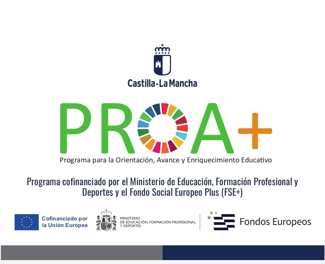 El IES Justo Millán participa en el Programa PROA+ (Programa para la Orientación, Avance y Enriquecimiento Educativo), programa cofinanciado por el Ministerio de Educación, Formación Profesional y Deportes y el Fondo Social Europeo Plus (FSE+).