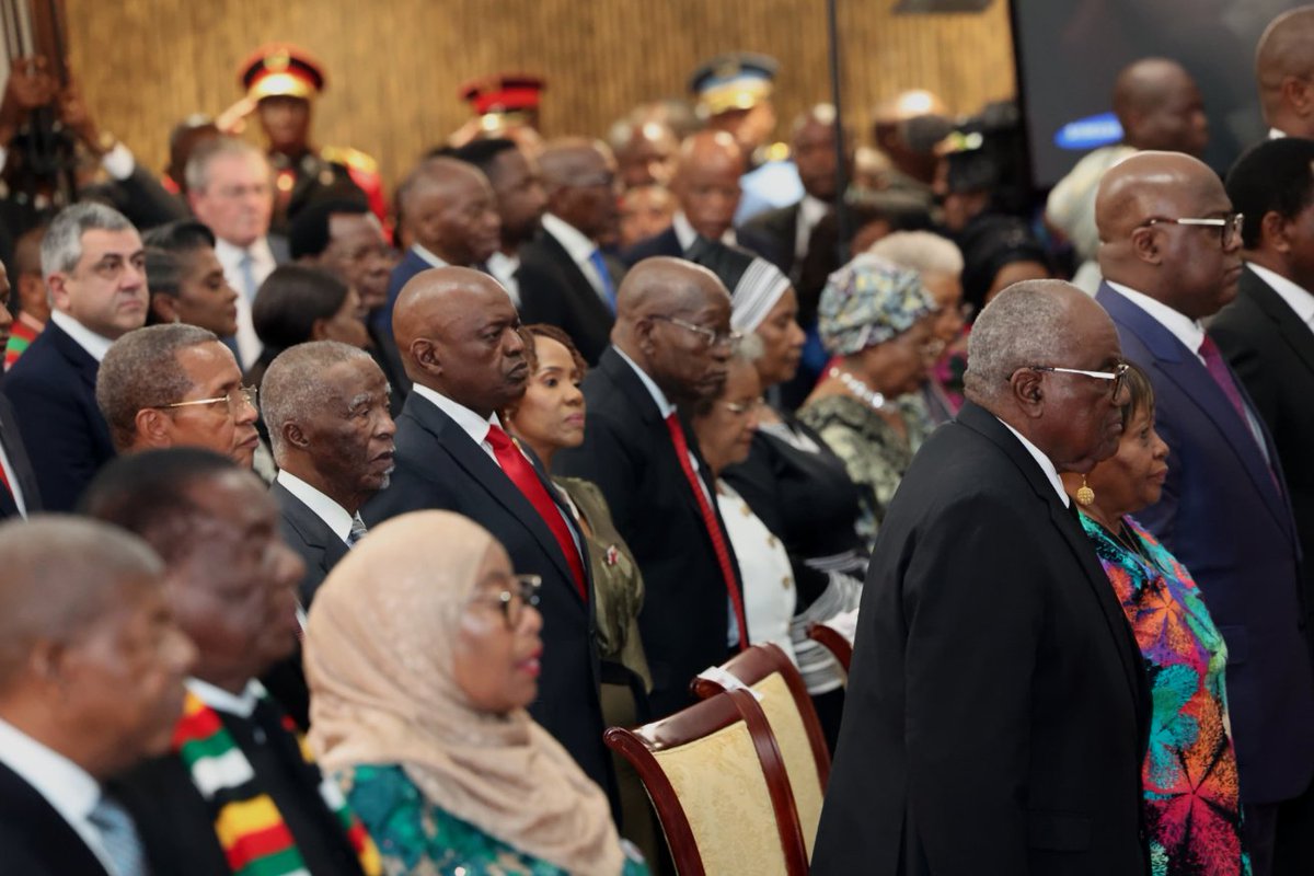 africannewsnet's tweet photo. #Namibia makes history as Netumbo Nandi-Ndaitwah is sworn in as its first female president. Her election victory solidifies SWAPO’s continued rule despite a strong opposition challenge.
Several heads of state were in attendance. #namibia35 #NamibiaAt35 https://t.co/K2FlistCU9