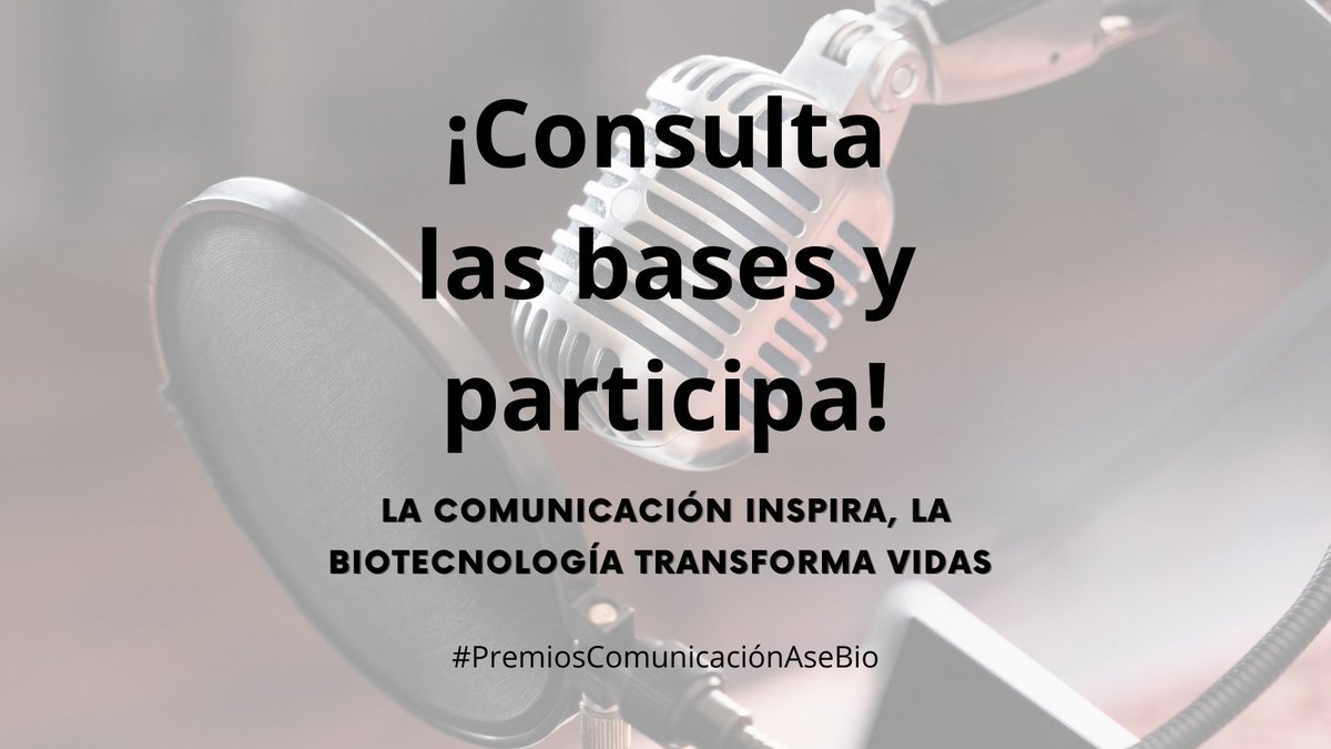 📢 ¡Últimos días! Los #PremiosComunicaciónAseBio buscan reconocer la #divulgación de la #biotecnología.

🏆 Si has trabajado en esta área, tu esfuerzo merece ser premiado. Envíanos tu candidatura antes del 31 de marzo. ¡Quedan 3 días!

👉asebio.com/premios-asebio…