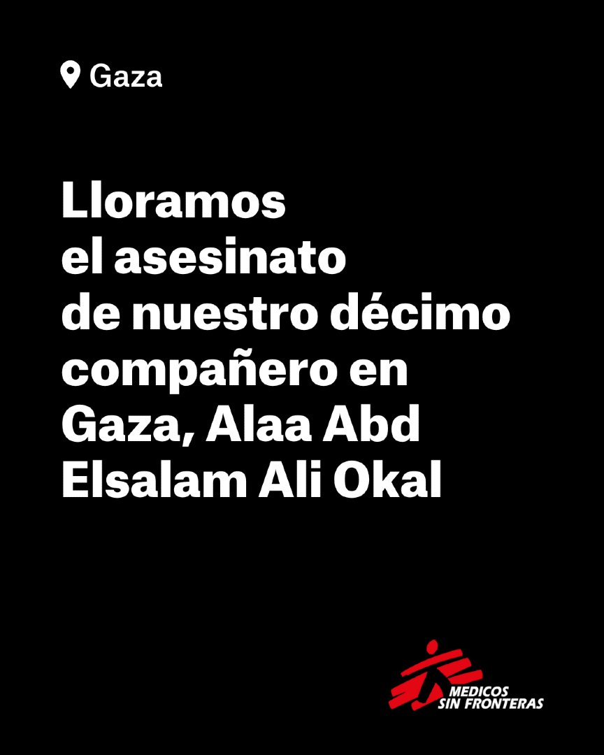 MSF_Espana's tweet photo. Lloramos el asesinato de nuestro compañero Alaa Abd Elsalam Ali Okal, que murió en la madrugada del 18 de marzo tras la reanudación de los ataques israelíes, junto con cientos de personas en toda la Franja de Gaza 💔. Tenía 29 años.

Nuestros pensamientos están con su familia. https://t.co/Oh7AZSd4CR