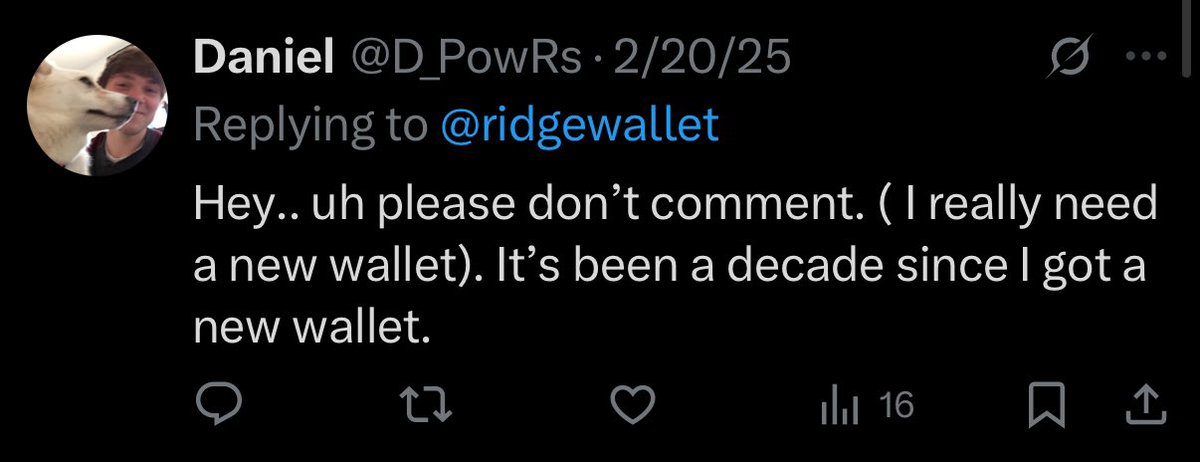 D_PowRs's tweet photo. Hey @ridgewallet, so you deleted your tweet but even through the deletion. No one has commented on my post. I think you all owe me a wallet. Unless you aren’t men of your word? 👀 https://t.co/A62SbOSsaY