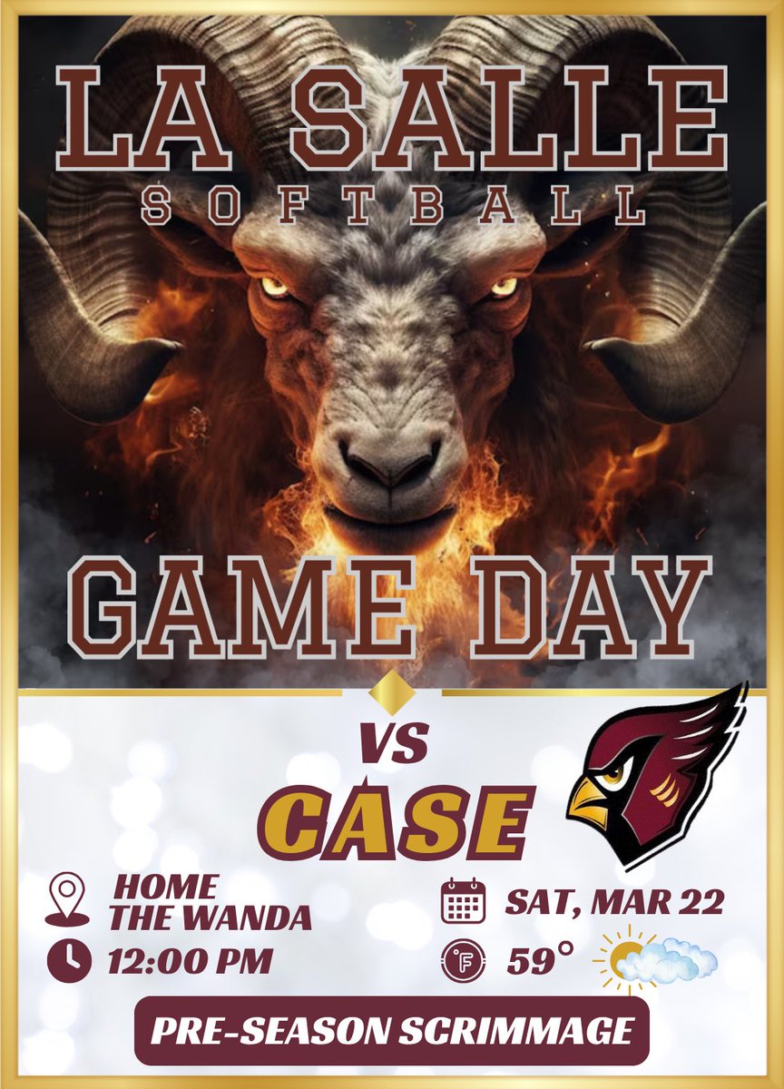 Break out the sweatshirts and the gloves people! Tomorrow afternoon the Rams will host 2X defending Div IV MA State champs <a href="/case_softball/">Joseph Case Softball</a> in our first PreSeason Scrimmage at the Wanda. 🐏