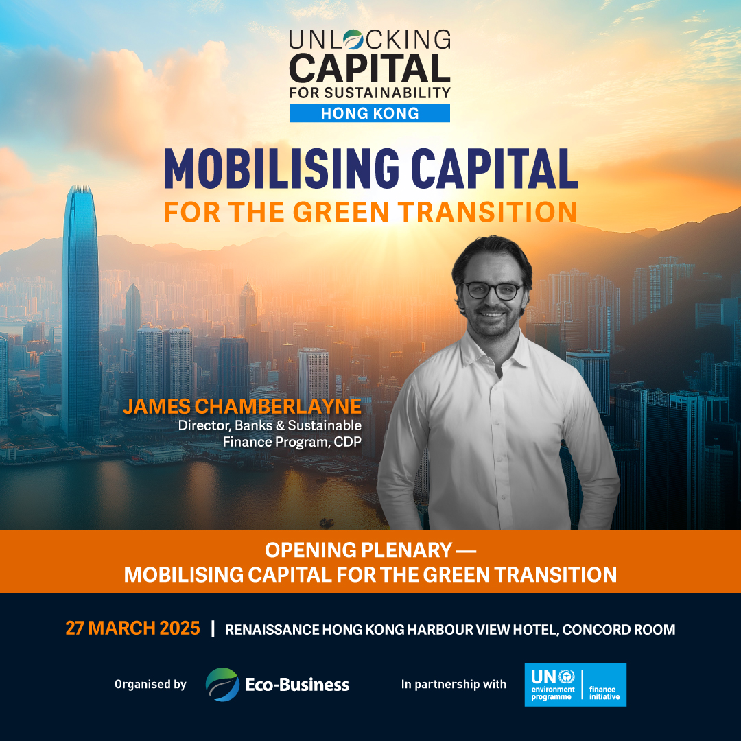 CDP (@cdp) on Twitter photo James Chamberlayne, Director of Banks & Sustainable Finance Program at CDP, will be speaking at the Opening Plenary at Unlocking Capital for Sustainability, hosted by <a href="/ecobusinesscom/">Eco-Business</a> and <a href="/UNEP_FI/">UNEP Finance Initiative (UNEP FI)</a>. Join thousands of decision-makers across Asia to accelerate the region’s James Chamberlayne, Director of Banks & Sustainable Finance Program at CDP, will be speaking at the Opening Plenary at Unlocking Capital for Sustainability, hosted by <a href="/ecobusinesscom/">Eco-Business</a> and <a href="/UNEP_FI/">UNEP Finance Initiative (UNEP FI)</a>. Join thousands of decision-makers across Asia to accelerate the region’s