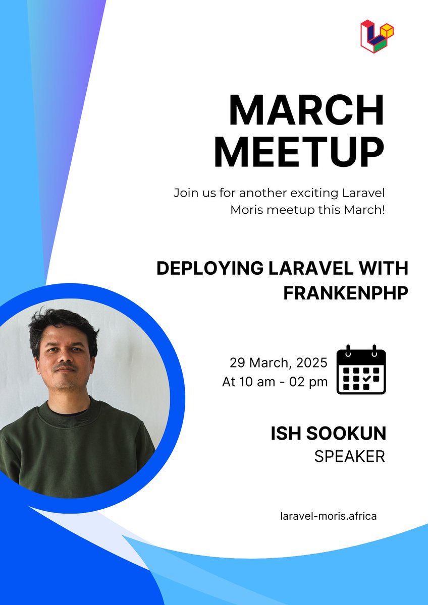 laravelphpmoris's tweet image. 🚨 Speaker Alert!

🗓️ March 29, 2025
🎙️ @IshSookun – Deploying Laravel with FrankenPHP
Discover a powerful new way to run Laravel apps in production — fast and efficient!⚡

🔗 RSVP: meetup.com/laravel-moris/…

#LaravelMoris #Laravel #PHP #FrankenPHP #MauritiusTech
