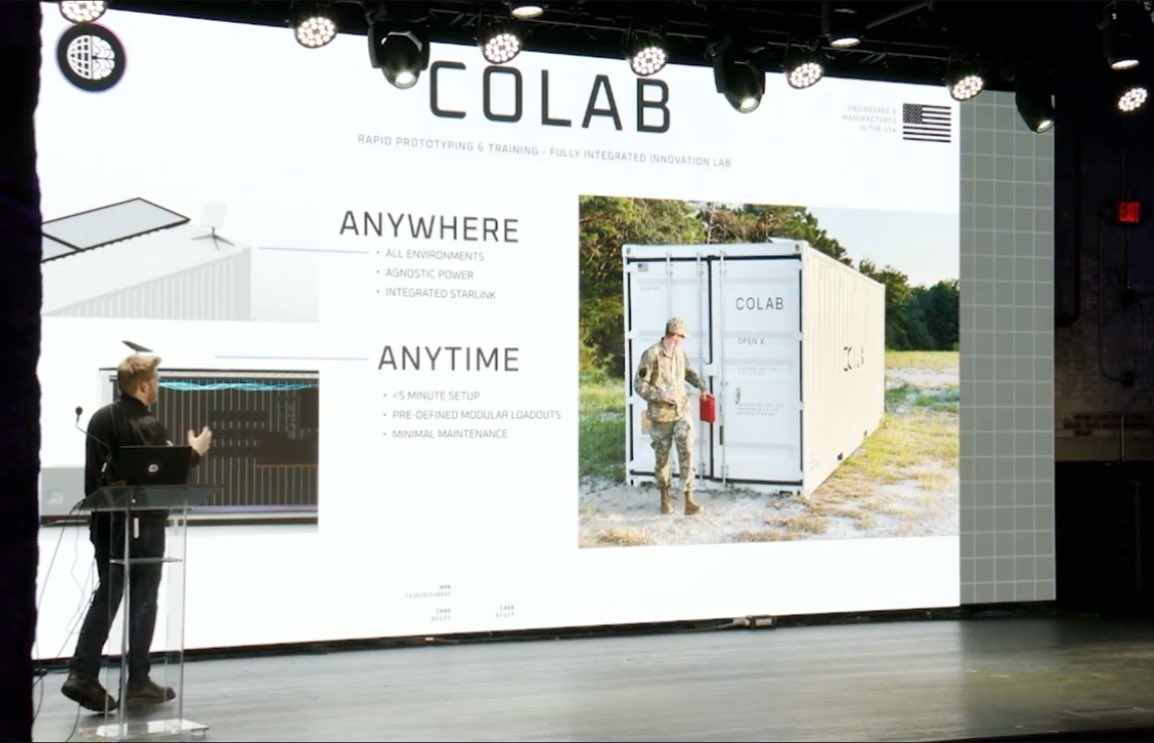 COLAB was a fun partial joke in the team R&amp;D drafts last Summer

During my demo at <a href="/LongWalkHQ/">Long Walk</a>’s Manifest Day, we received word that <a href="/TryOpenX/">Open X</a> was awarded to deploy COLABs to every CONUS USAF base

This product went from idea to double our previous year’s revenue in ~8 months