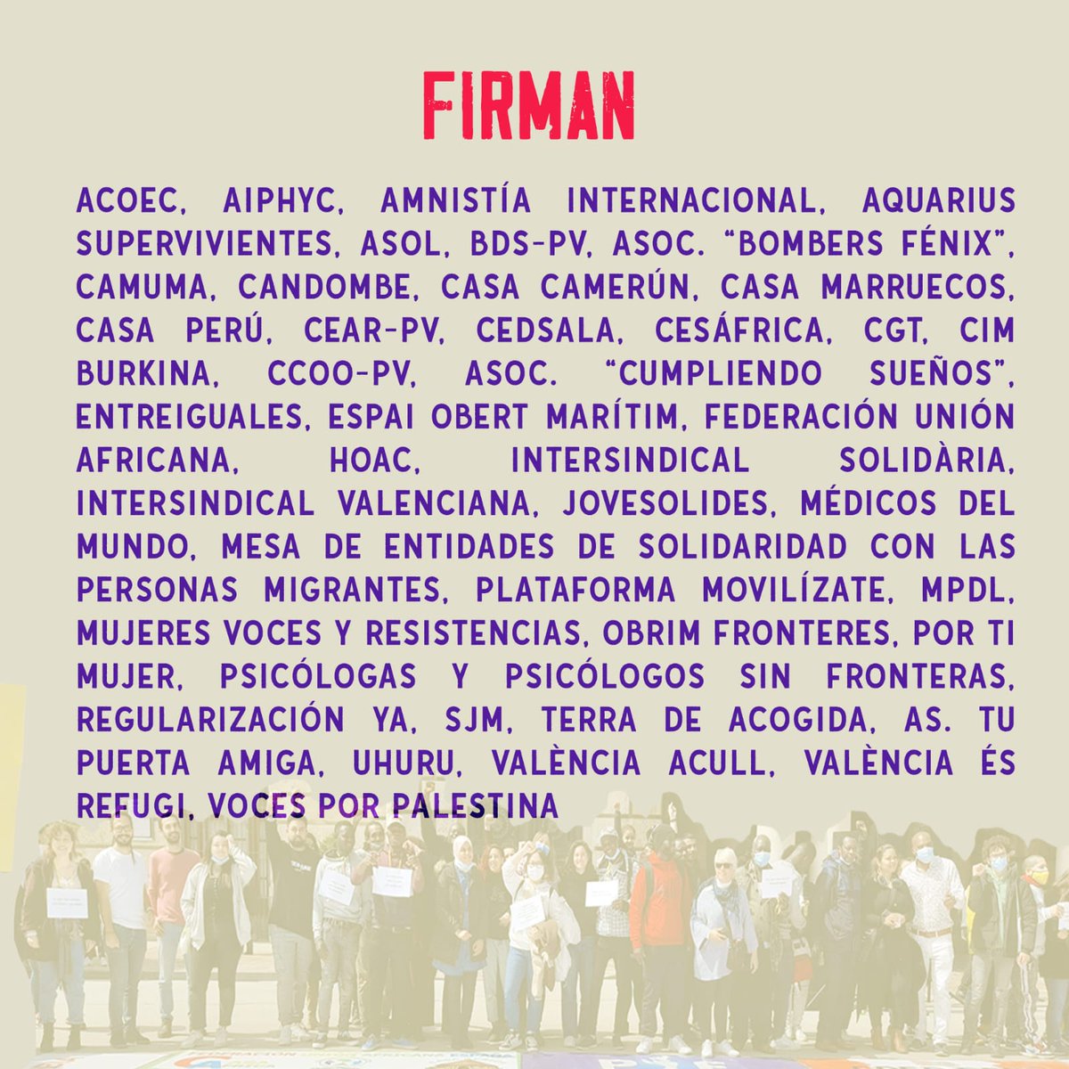El dissabte 29 a les 17 h ens concentrem contra la criminalització i discriminació de les persones migrants i per la regularització dels afectats per la DANA.
#21mAntirracismoMigrante
#DerechosParaTodas #TrabajadorasHogarYCuidados 
#StopRacismo