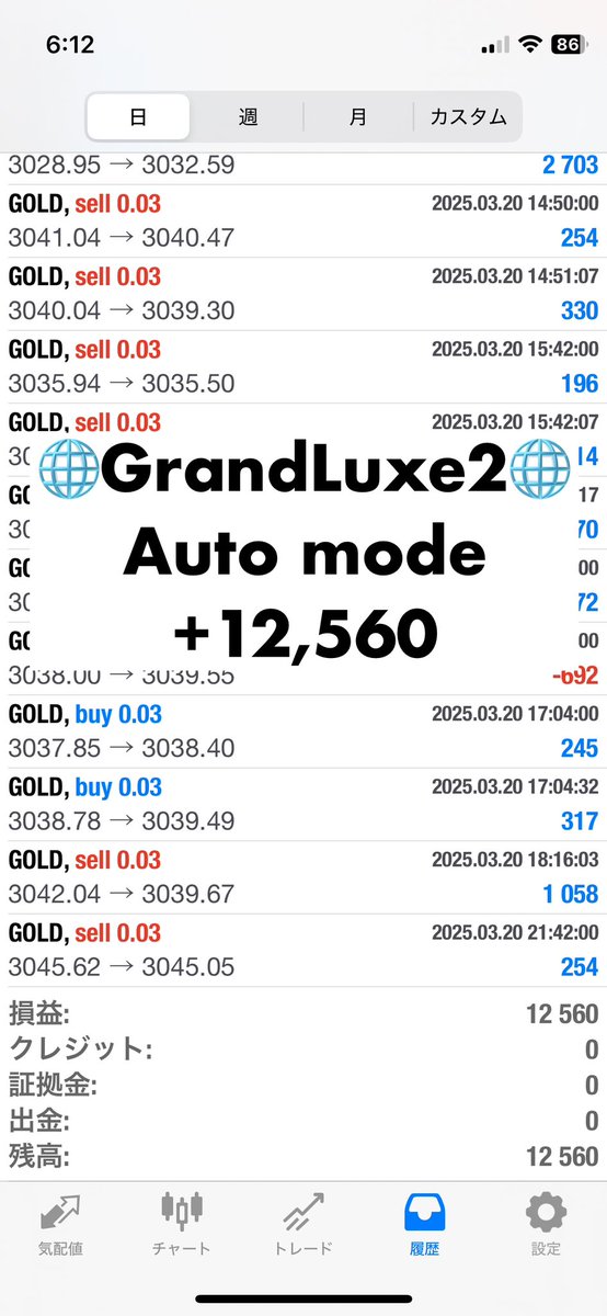 EAGrandSlam's tweet photo. 3/20報告

行動する勇気がチャンスを呼ぶ

安定感抜群😊

🌐GrandLuxe(グランラグゼ)🌐
4モードから選択
金曜午前で停止

🏆GrandSlam🏆
耐久型 指標時エントリー停止機能

無料配布https://t.co/CzcOF2Sl1M

無料ea
ロングショート
ゴールド
自動売買
資産運用

#ad https://t.co/wRfEf5eqsq