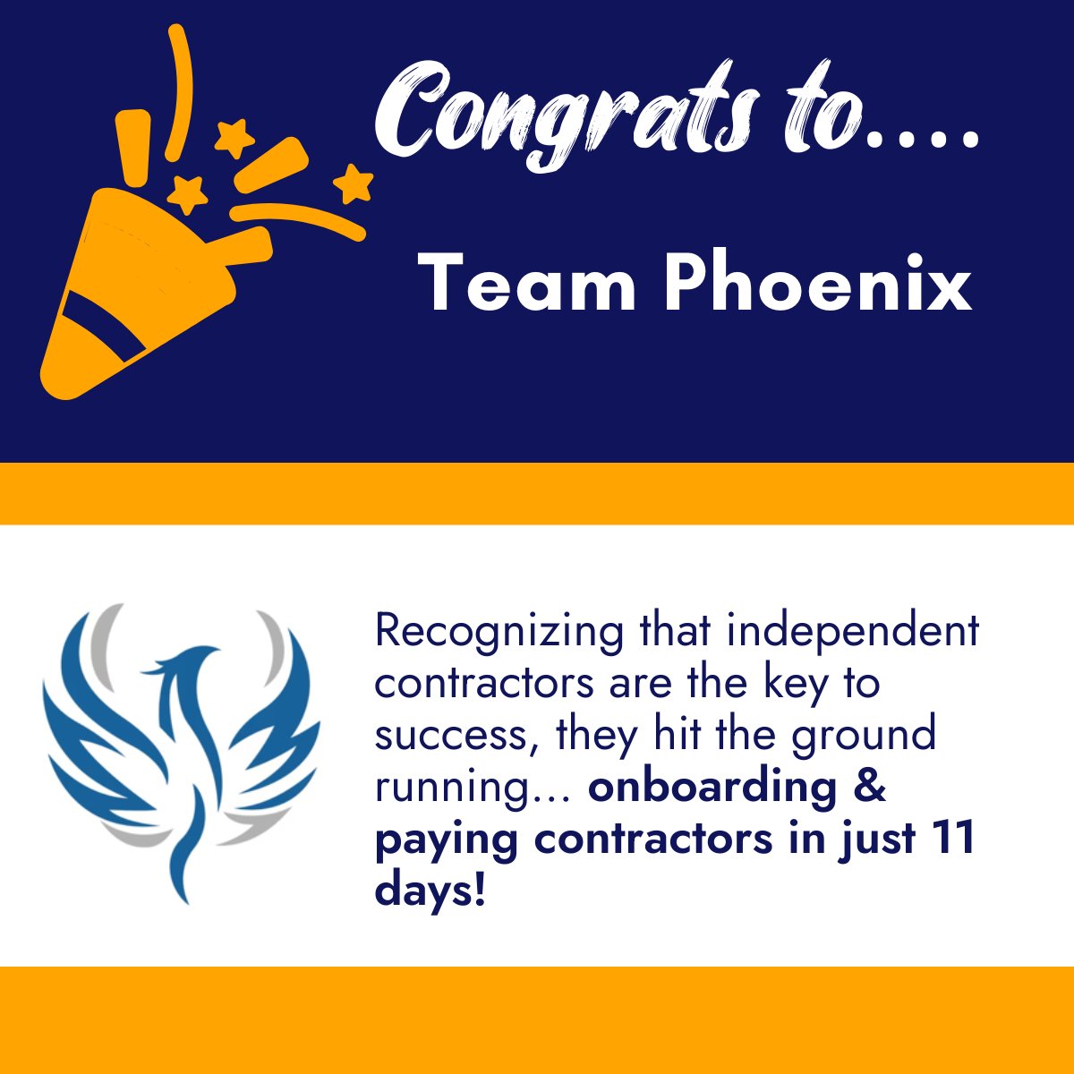 OpenforceTech's tweet image. With OpenForce, Team Phoenix streamlined the process and achieved onboarding &amp;amp; settlement initiation for their complete team in just 11 days. #CustomerSuccess #ContractorOnboarding #ContractorPayments #ContractorSettlements #HappyCustomers