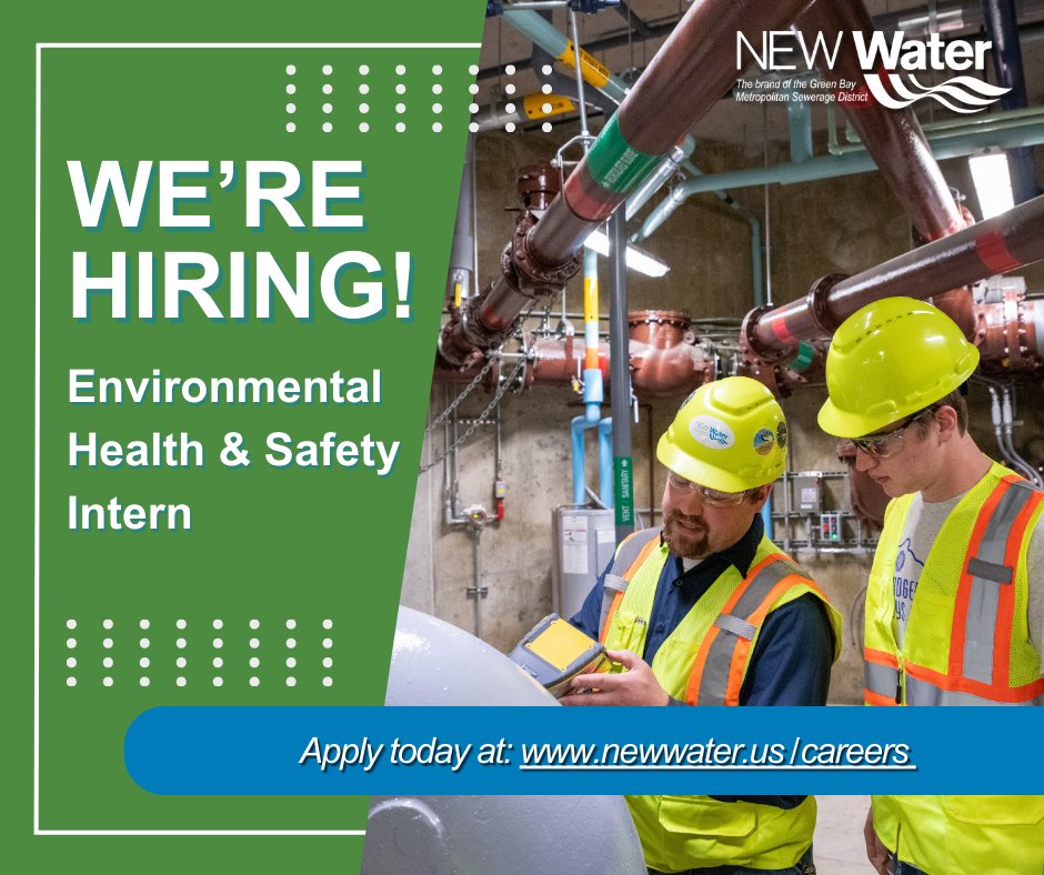 Are you passionate about making a difference in Environmental, Health, &amp; Safety? We’re looking for a motivated Intern to join our Team to assist with: 
💧Safety inspections &amp; maintenance 
💧SDS database
💧Safety training review
Apply: hubs.ly/Q03cB0r30 
#Hiring #Workforce