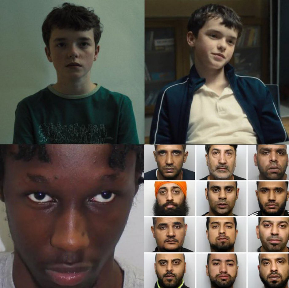 BostonTea84's tweet photo. Na górze Netflix, który chce, żebyście białego nastolatka z klasy robotniczej utożsamiali z nożownikami, radykalizacją i nienawiścią.

Na dole jak w rzeczywistości wygląda nożownik, radykalizacja i nienawiść w UK. https://t.co/GV2rAnlrhY