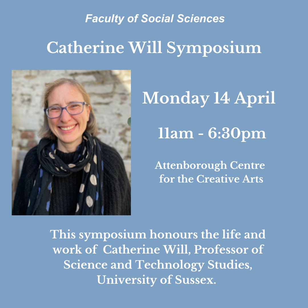 💙🕊️ Join us for a symposium celebrating the life &amp; work of Professor Catherine Will, who passed away in 2024. Her contributions shaped fields like health, sociology, social justice &amp; more.
🗓 April 14 | ⏰ 11am-6:30pm | 📍 Attenborough Centre
🔗 Sign up: eventbrite.co.uk/e/catherine-wi…