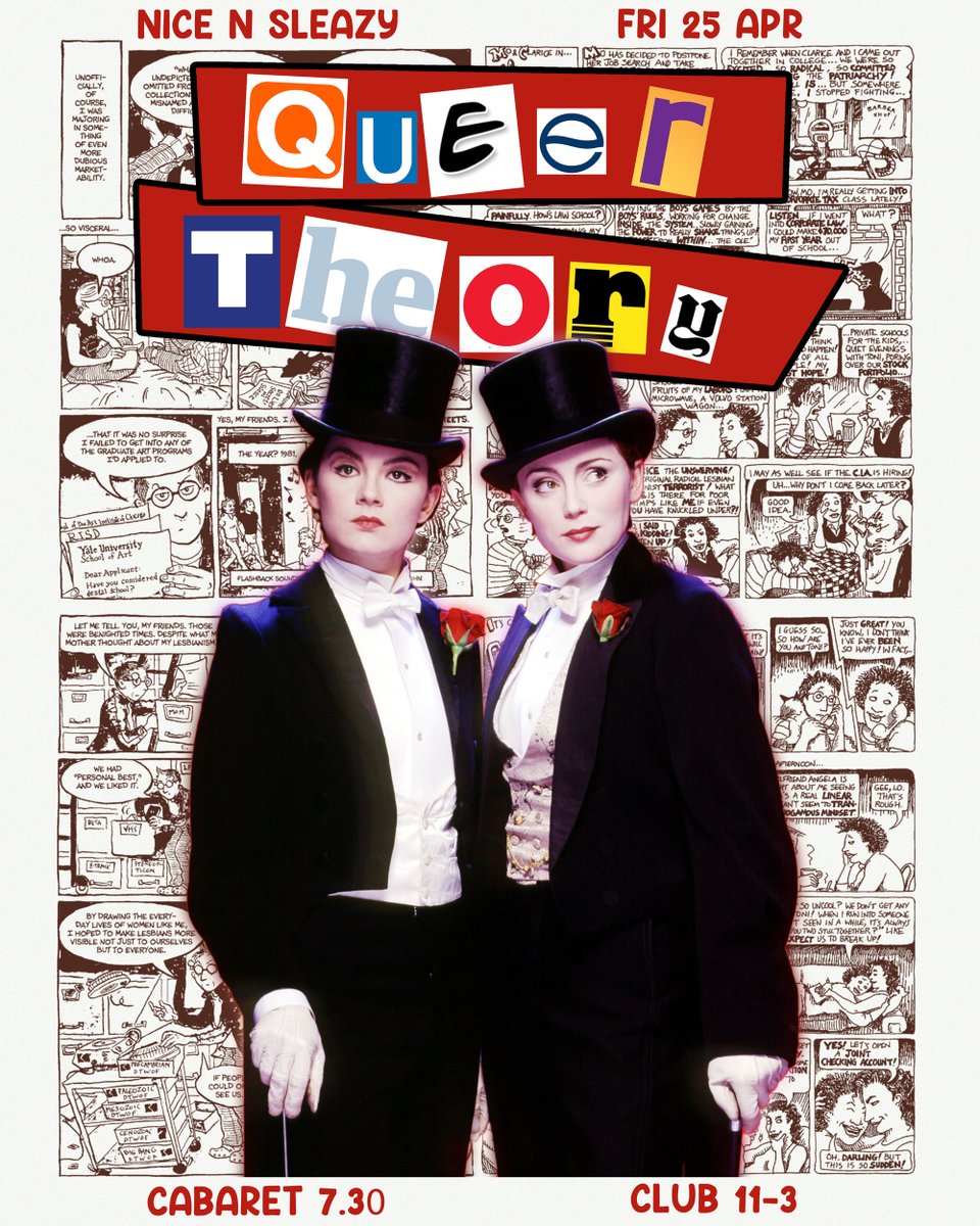 .<a href="/QueerTheoryGla/">Queer Theory</a> return to Nice N Sleazy on Friday 25th April with Gentlethem's Club... another fabulous evening of live music, drag, poetry and comedy!

𝗙𝗶𝗻𝗱 𝗼𝘂𝘁 𝗺𝗼𝗿𝗲: tinyurl.com/3jadtbp7