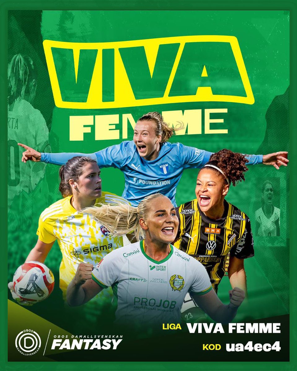 🚨Vi påminner återigen om att passa på och gå med i Viva Femmes egen Fantasy-liga inför helgens säsongstart!

✅ fantasy.obosdamallsvenskan.se/leagues/auto-j…