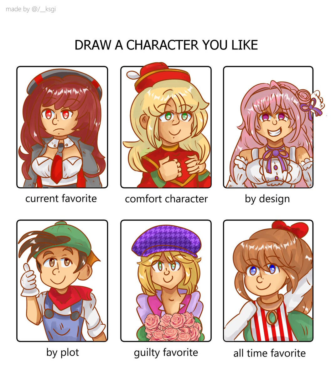 magedusted's tweet photo. Hi, I'm kinda-sorta around. :0

Have a meme. C:

(Top, L-R: Rapi - Red Hood [Nikke] Edward Chris von Muir [FFIV], Dorothy [Nikke]

Bottom, L-R: Pete, Kamil [Harvest Moon/Story of Seasons], Porom [FFIV])

#GoddessofVictoryNIKKE #FinalFantasy #StoryOfSeasons https://t.co/svFBXhqUQi