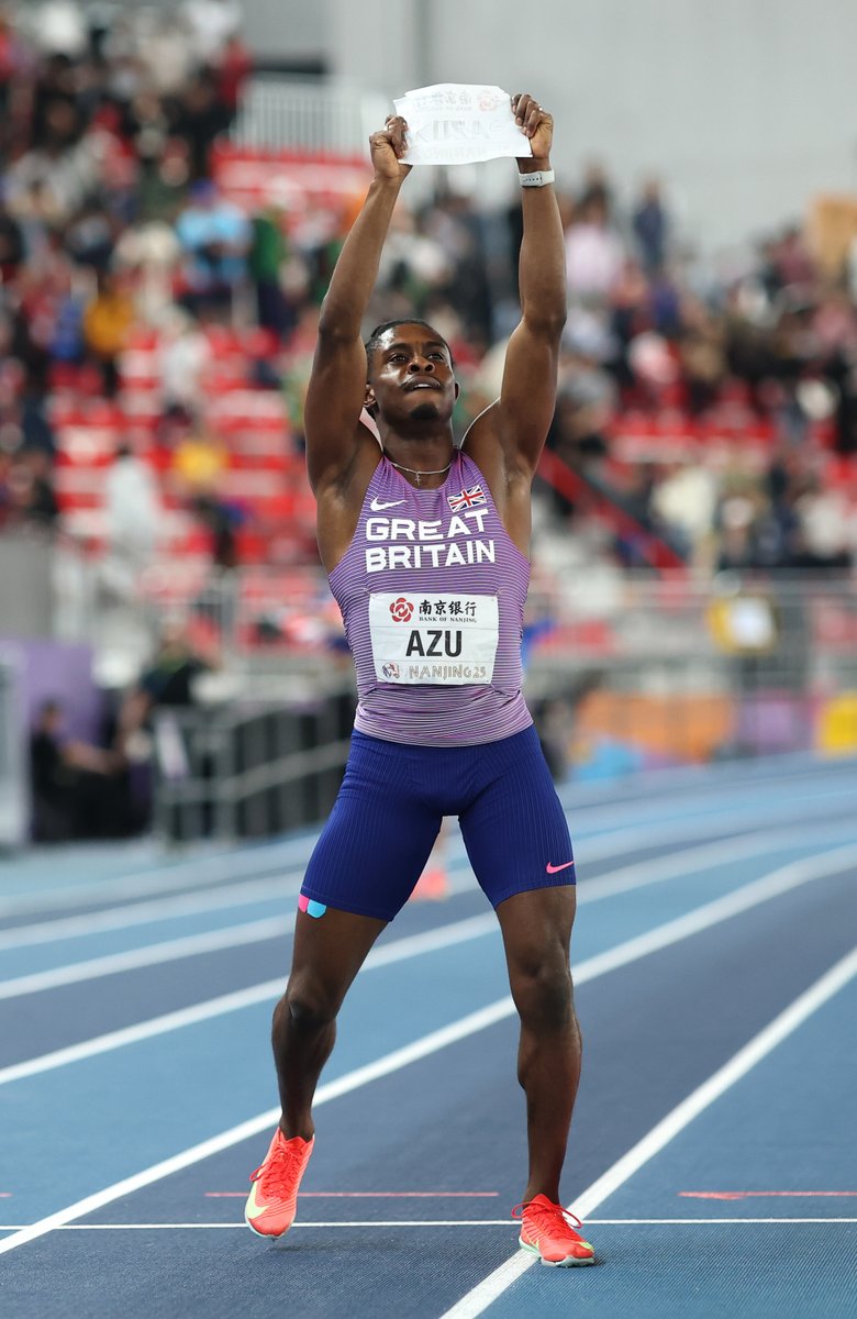 BritAthletics's tweet image. Our world champion 🫶

@Jeremiah_Azu you are that guy 😍

#WorldIndoorChamps