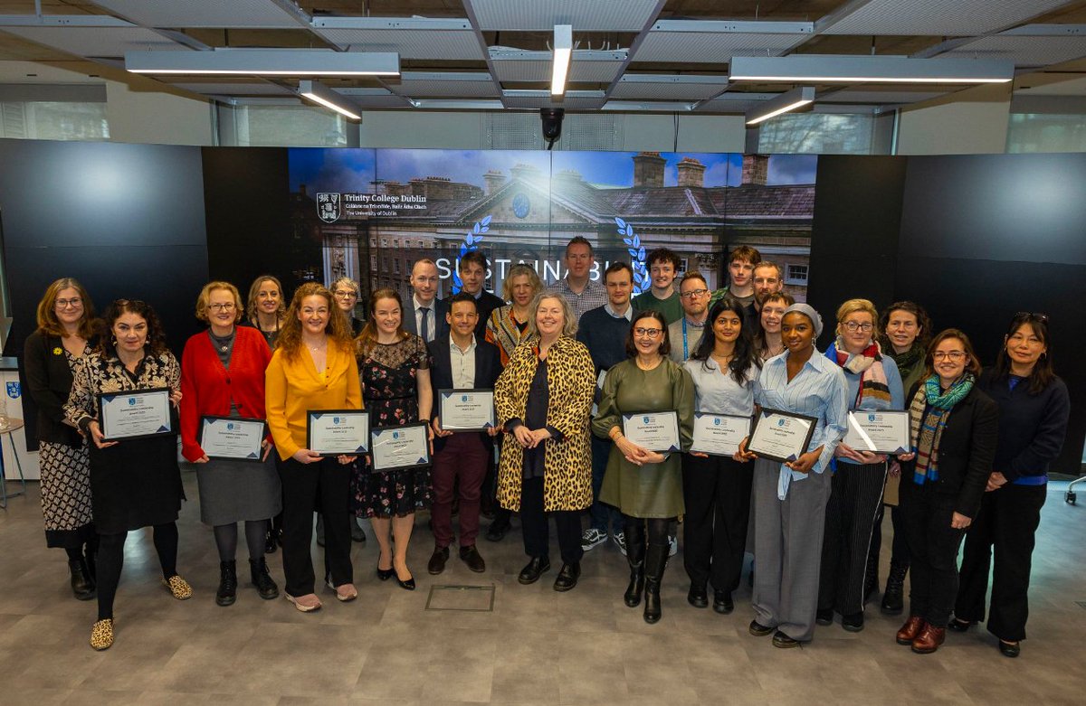 TCDLawSchool's tweet image. Congratulations to PhD candidate Maryam Yabo and final year undergraduate law student Lauren Jones Brennan on receiving Sustainability Leadership Awards recently, as part of Trinity’s Green Week.
For full details, see tcd.ie/news_events/ar…