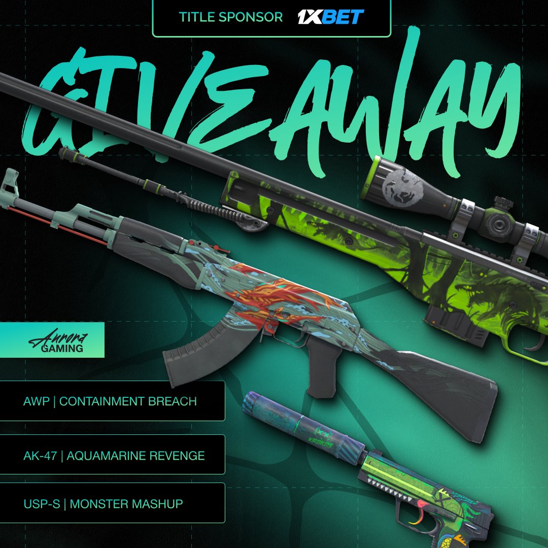 Aurora CS2 (@auroracs2_gg) on Twitter photo 🟢 AURORA GREEN GIVEAWAY 🟢
AWP, AK and USP-S for 3 winners
1. Follow <a href="/AuroraCS2_GG/">Aurora CS2</a>
2. ❤️ Like and Repost 🔁
3. Tag 1 friend ❗️
Results at 30.03 🏆 🟢 AURORA GREEN GIVEAWAY 🟢
AWP, AK and USP-S for 3 winners
1. Follow <a href="/AuroraCS2_GG/">Aurora CS2</a>
2. ❤️ Like and Repost 🔁
3. Tag 1 friend ❗️
Results at 30.03 🏆