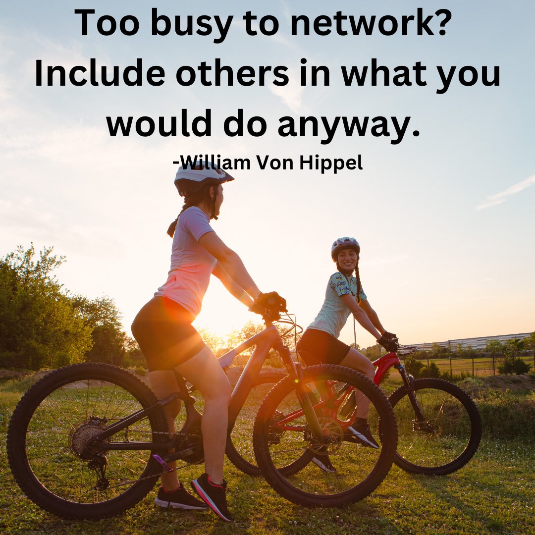 TannerMorrill's tweet photo. Too busy to network? Include others in what you would do anyway. -William Von Hippel

Do you work out daily? Invite someone to join you! Does your dog need a daily walk? Use that time to network! 

#business #utah #networking #howtowinfriendsandinfluencepeople #utahjobs https://t.co/dM5e8ir3X9