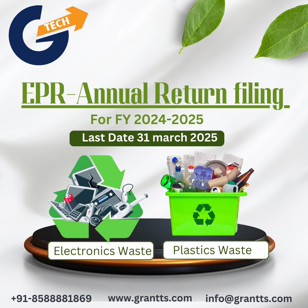 Grant_Tech_'s tweet photo. Get EPR P-waste Return Filing done by #GrantTechSolutions before 31 Mar. #Returnfiling is a mandatory requirement for all the companies who have EPR P-waste certificate. All the companies are required to file return before #31Mar or else your certificate will become invalid. https://t.co/2rfF55HuJh